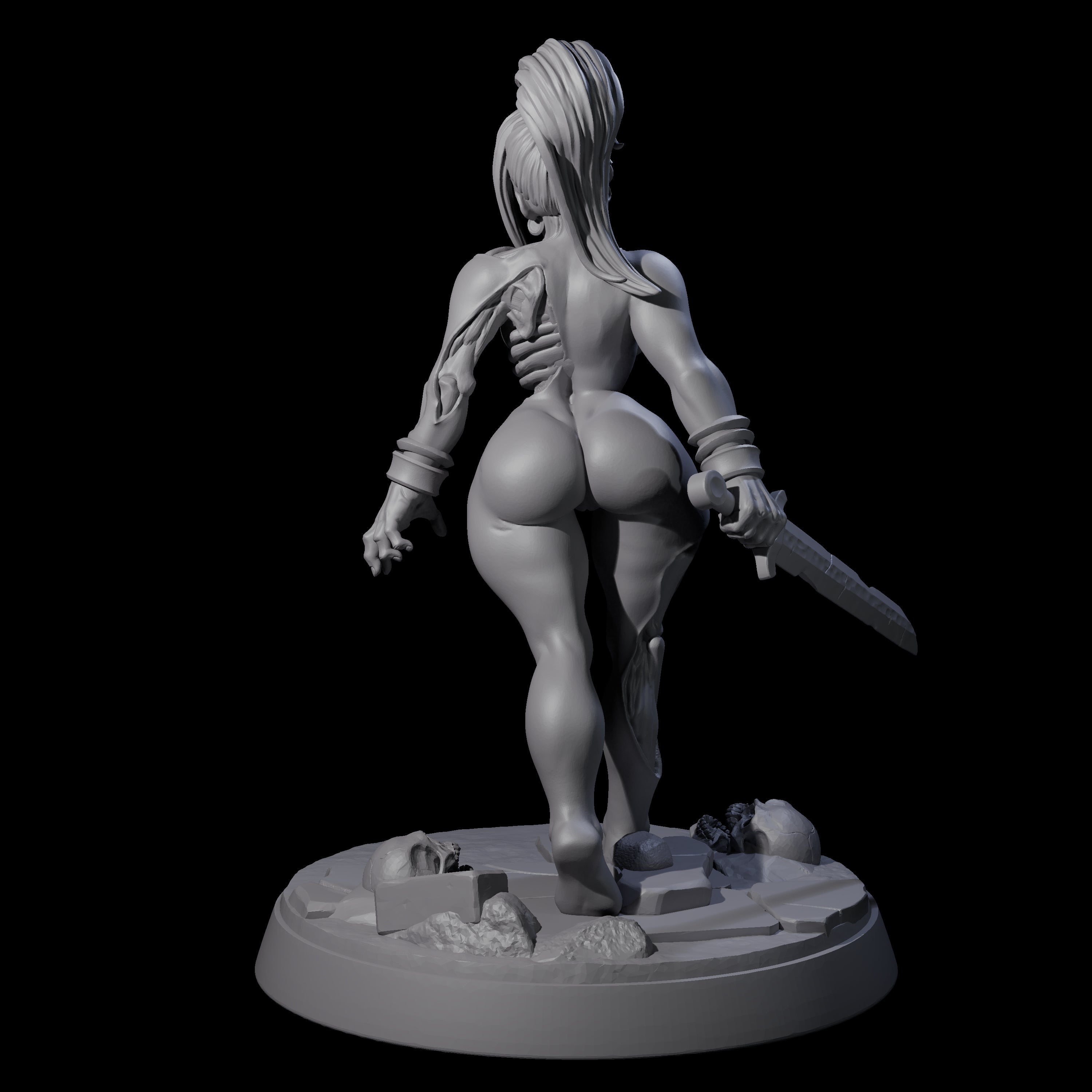 Stitched Up Zombie Necromancer Pinup Miniature for Dungeons and Dragons, Pathfinder or other TTRPGs