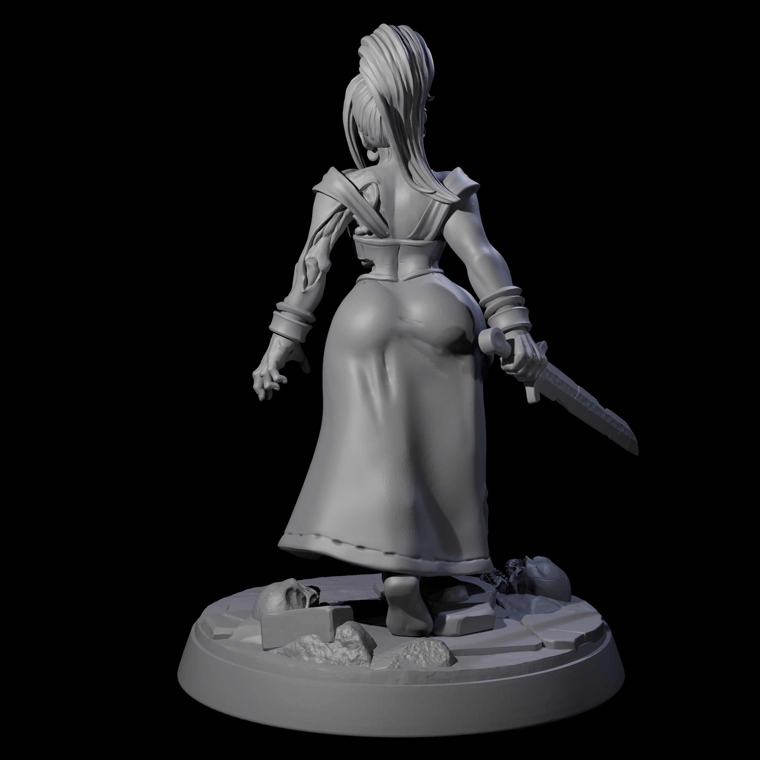 Stitched Up Zombie Necromancer Pinup Miniature for Dungeons and Dragons, Pathfinder or other TTRPGs