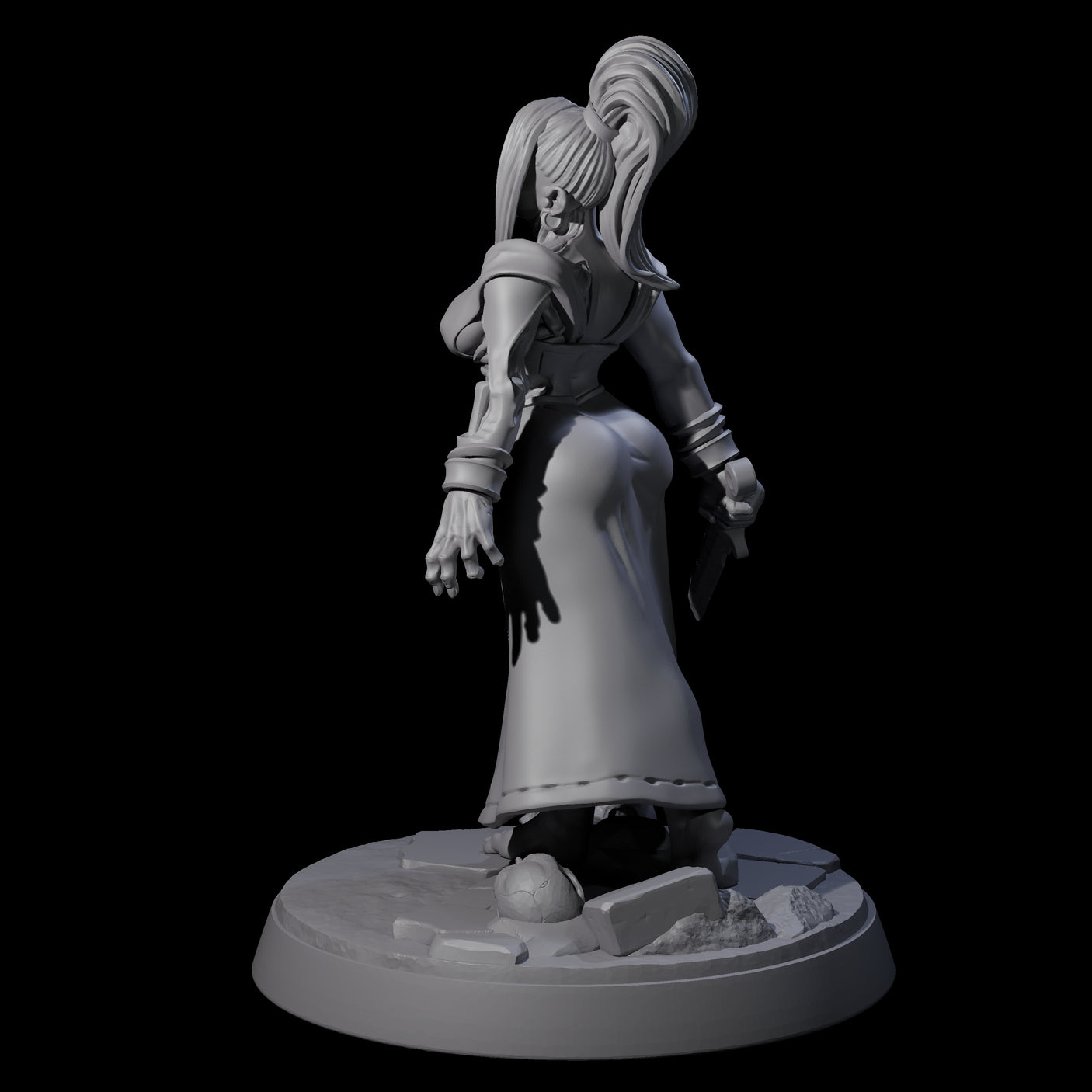 Stitched Up Zombie Necromancer Pinup Miniature for Dungeons and Dragons, Pathfinder or other TTRPGs