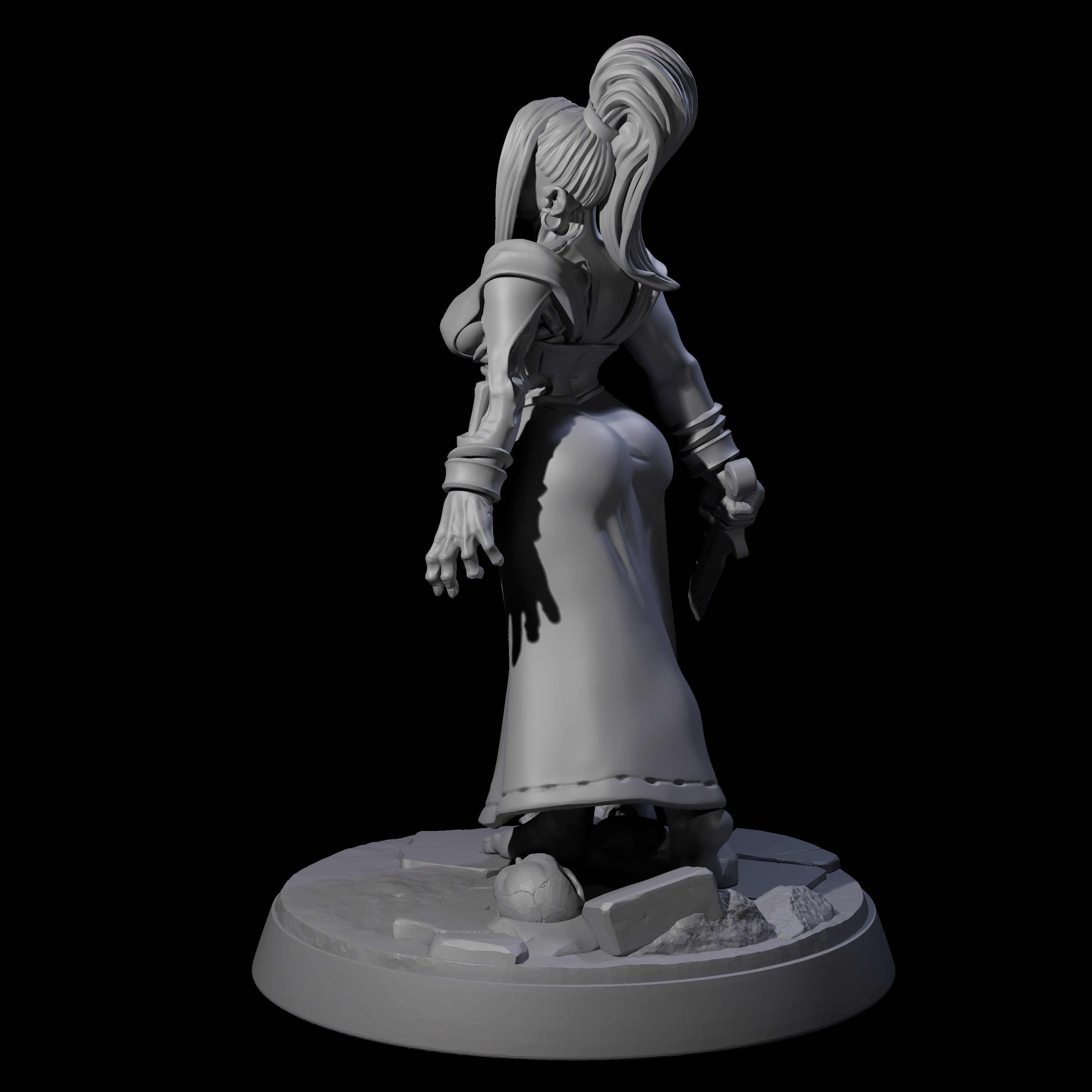 Stitched Up Zombie Necromancer Pinup Miniature for Dungeons and Dragons, Pathfinder or other TTRPGs