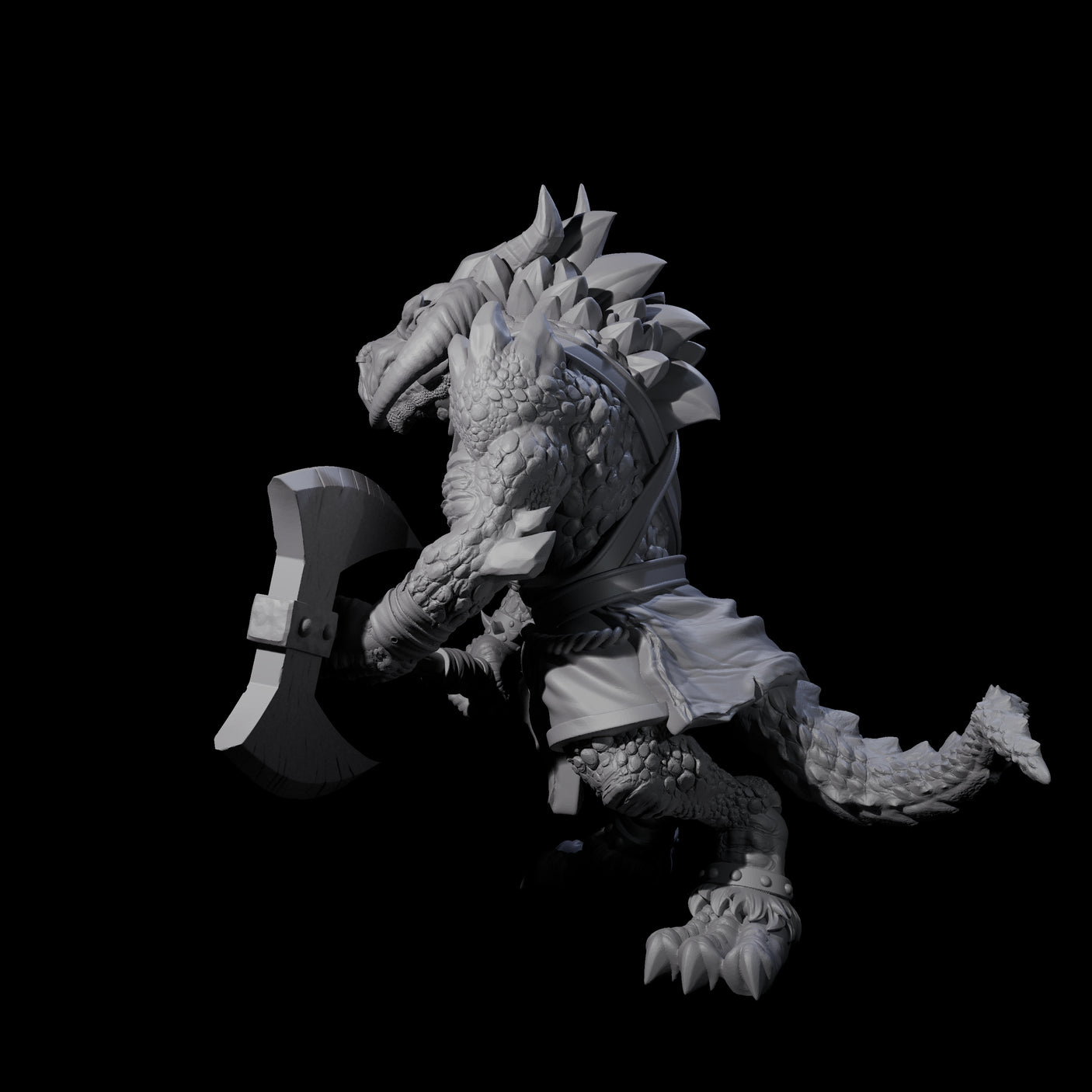 Stocky Dragonborn Barbarian Miniature for Dungeons and Dragons, Pathfinder or other TTRPGs