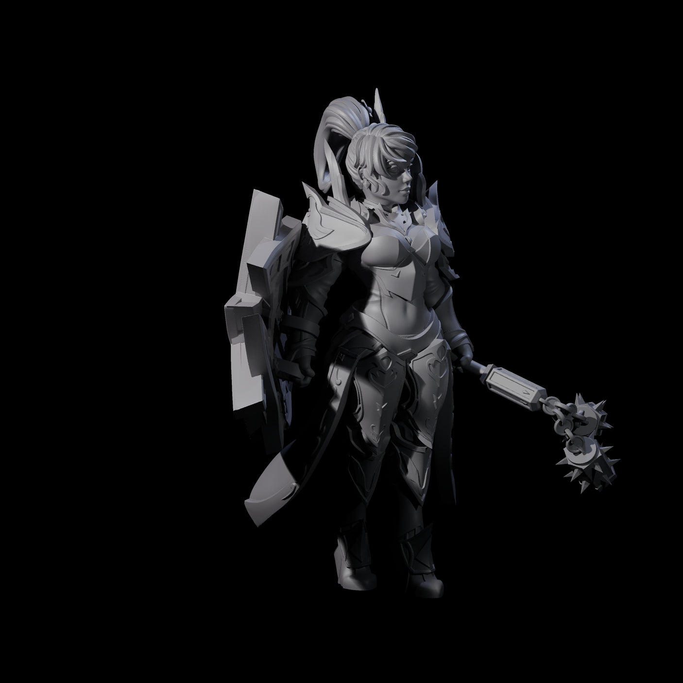 Stoic Dragon Guard Champion Miniature for Dungeons and Dragons, Pathfinder or other TTRPGs