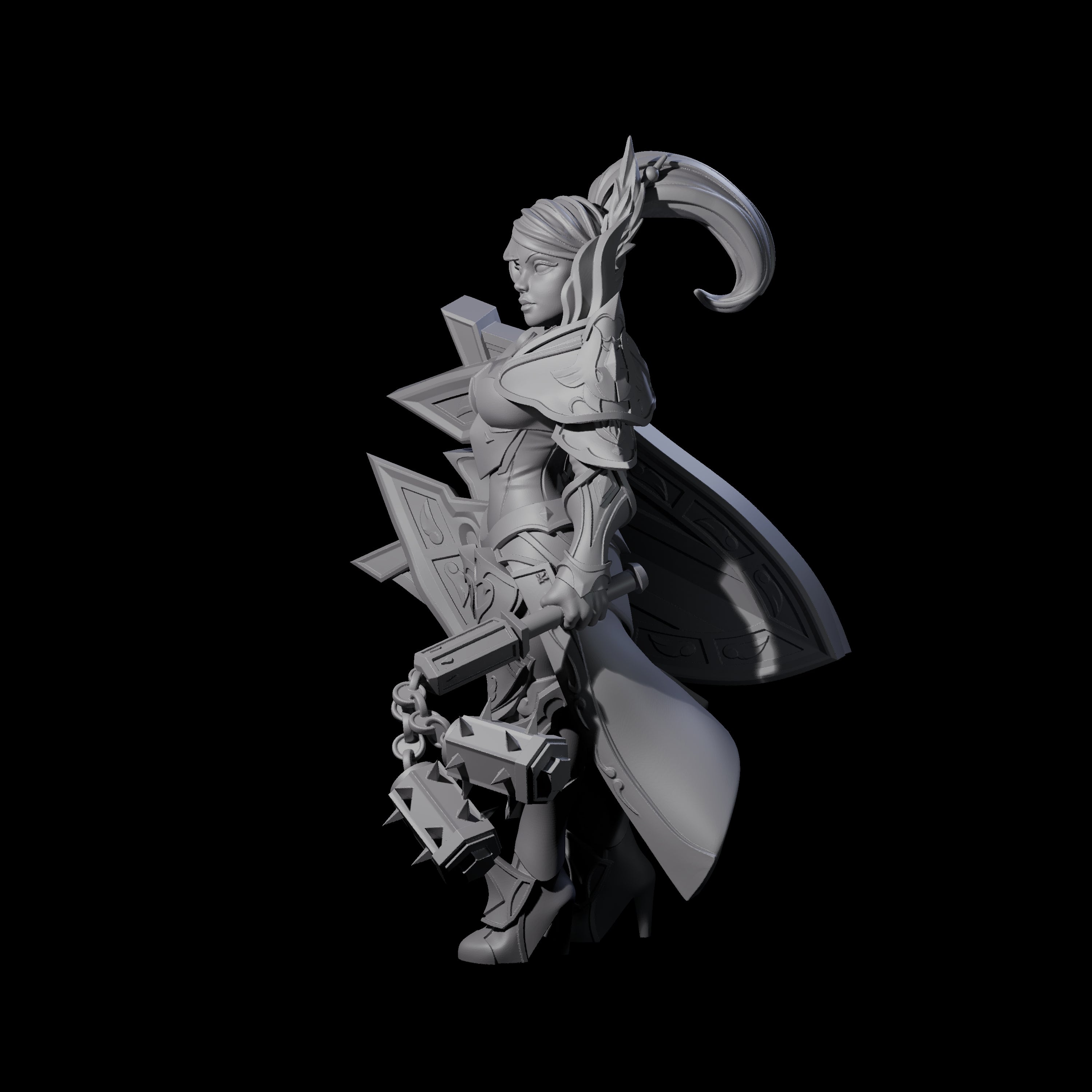 Stoic Dragon Guard Champion Miniature for Dungeons and Dragons, Pathfinder or other TTRPGs