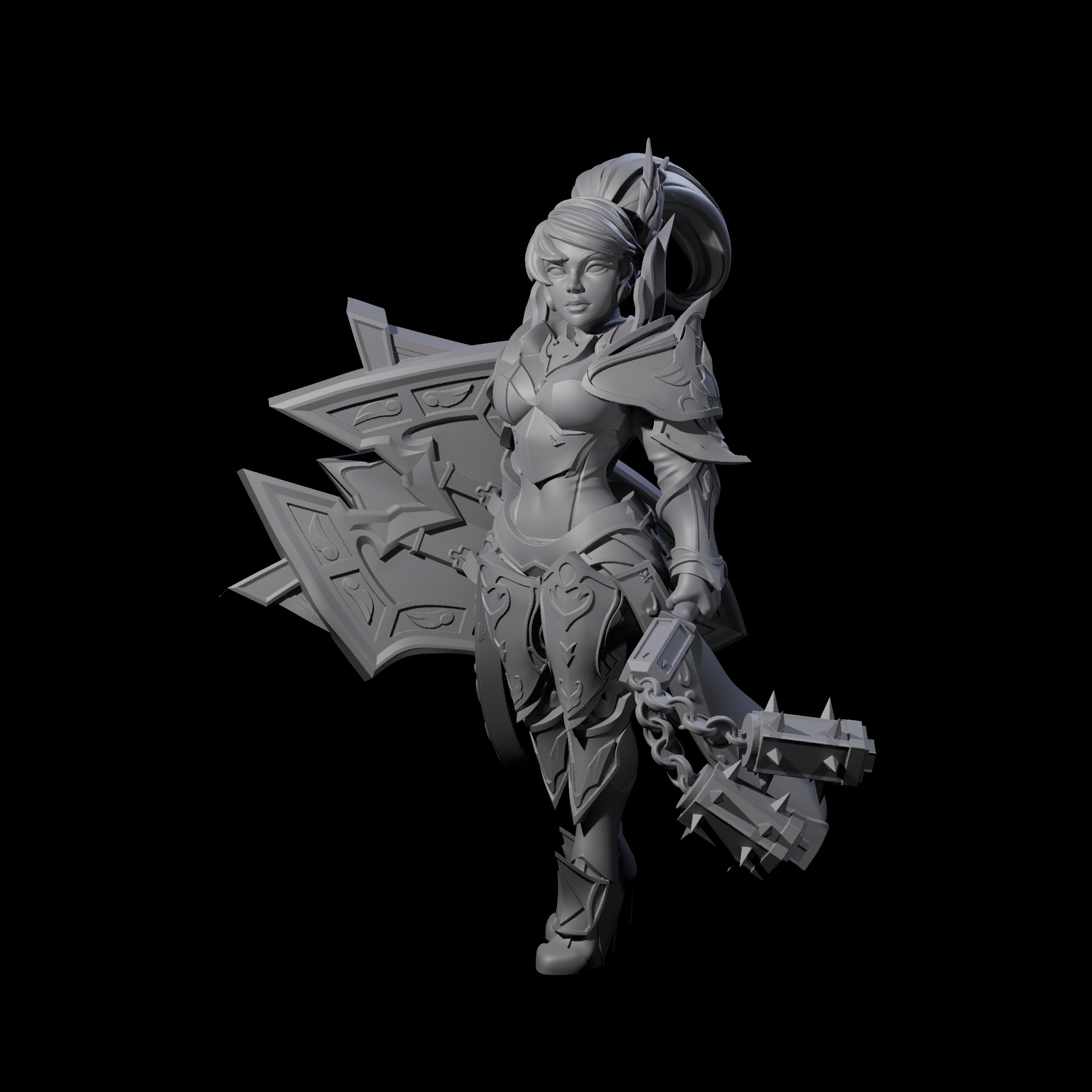 Stoic Dragon Guard Champion Miniature for Dungeons and Dragons, Pathfinder or other TTRPGs