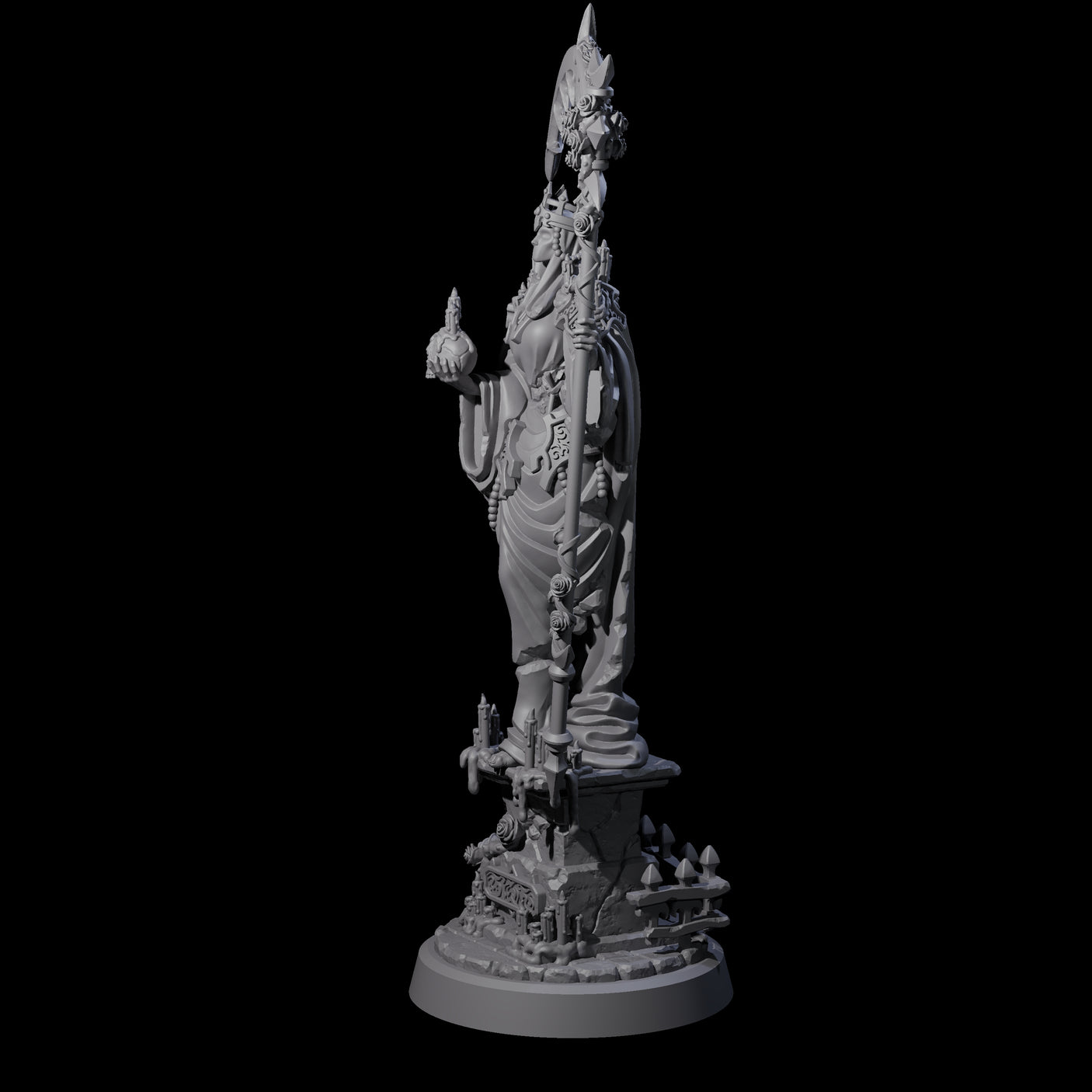 Stoic Lich Necromancer Miniature for Dungeons and Dragons, Pathfinder or other TTRPGs