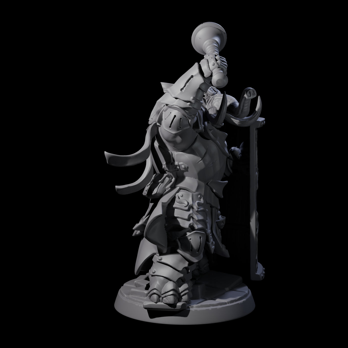 Stoic Loxodon Guard B Miniature for Dungeons and Dragons, Pathfinder or other TTRPGs