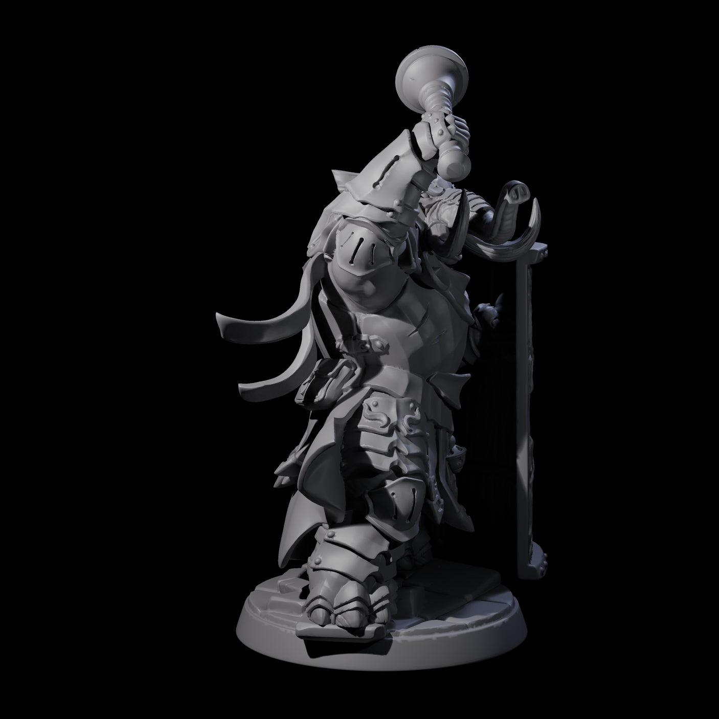 Stoic Loxodon Guard B Miniature for Dungeons and Dragons, Pathfinder or other TTRPGs