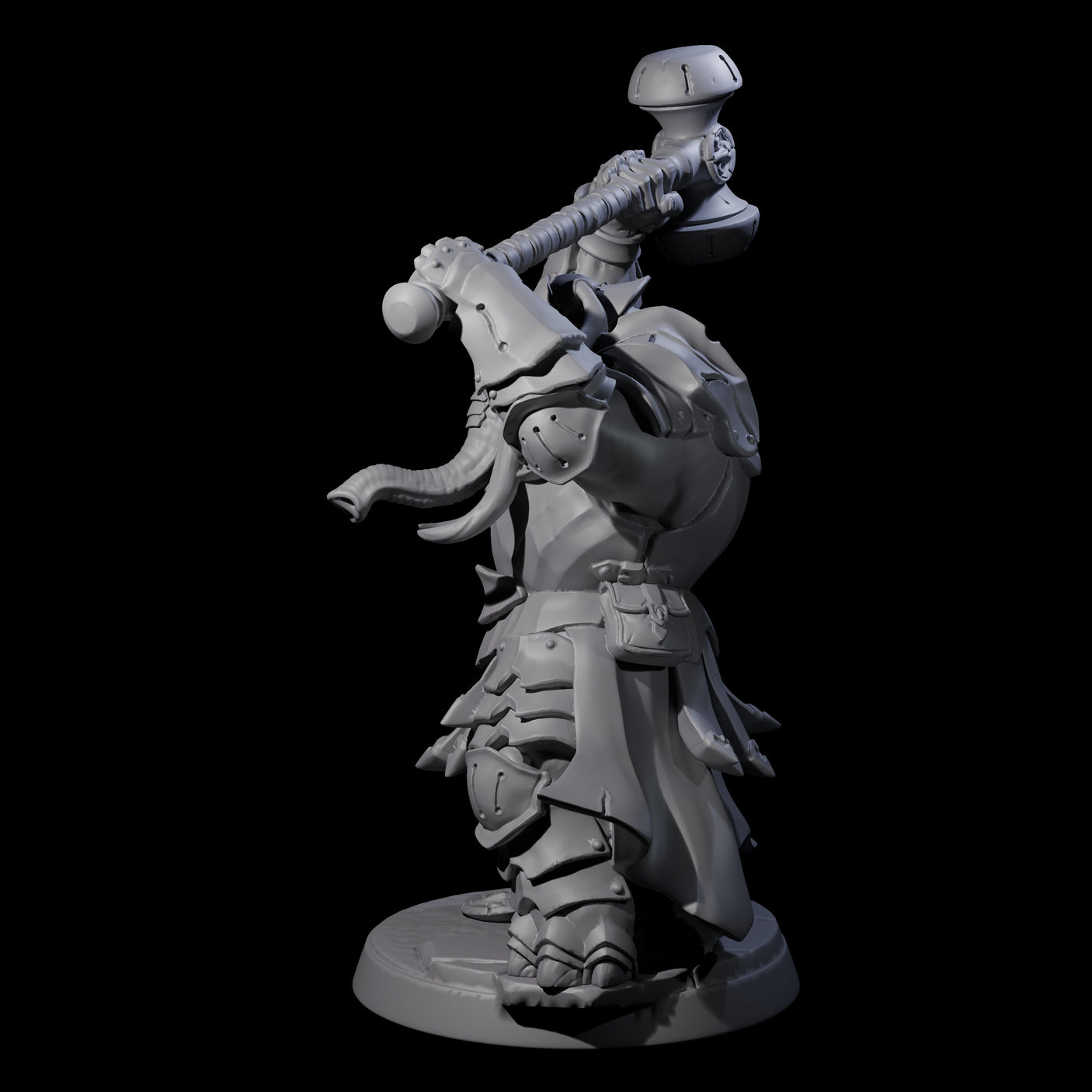 Stoic Loxodon Guard C Miniature for Dungeons and Dragons, Pathfinder or other TTRPGs