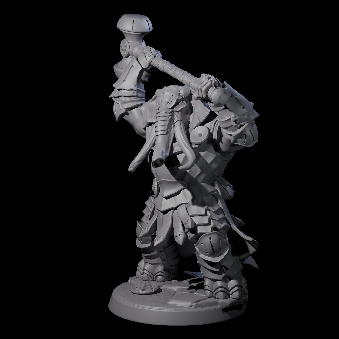 Stoic Loxodon Guard C Miniature for Dungeons and Dragons, Pathfinder or other TTRPGs
