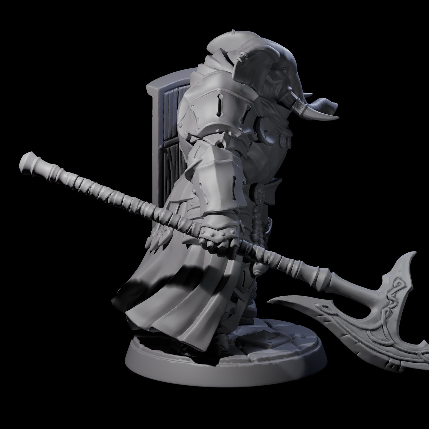 Stoic Loxodon Guard D Miniature for Dungeons and Dragons, Pathfinder or other TTRPGs