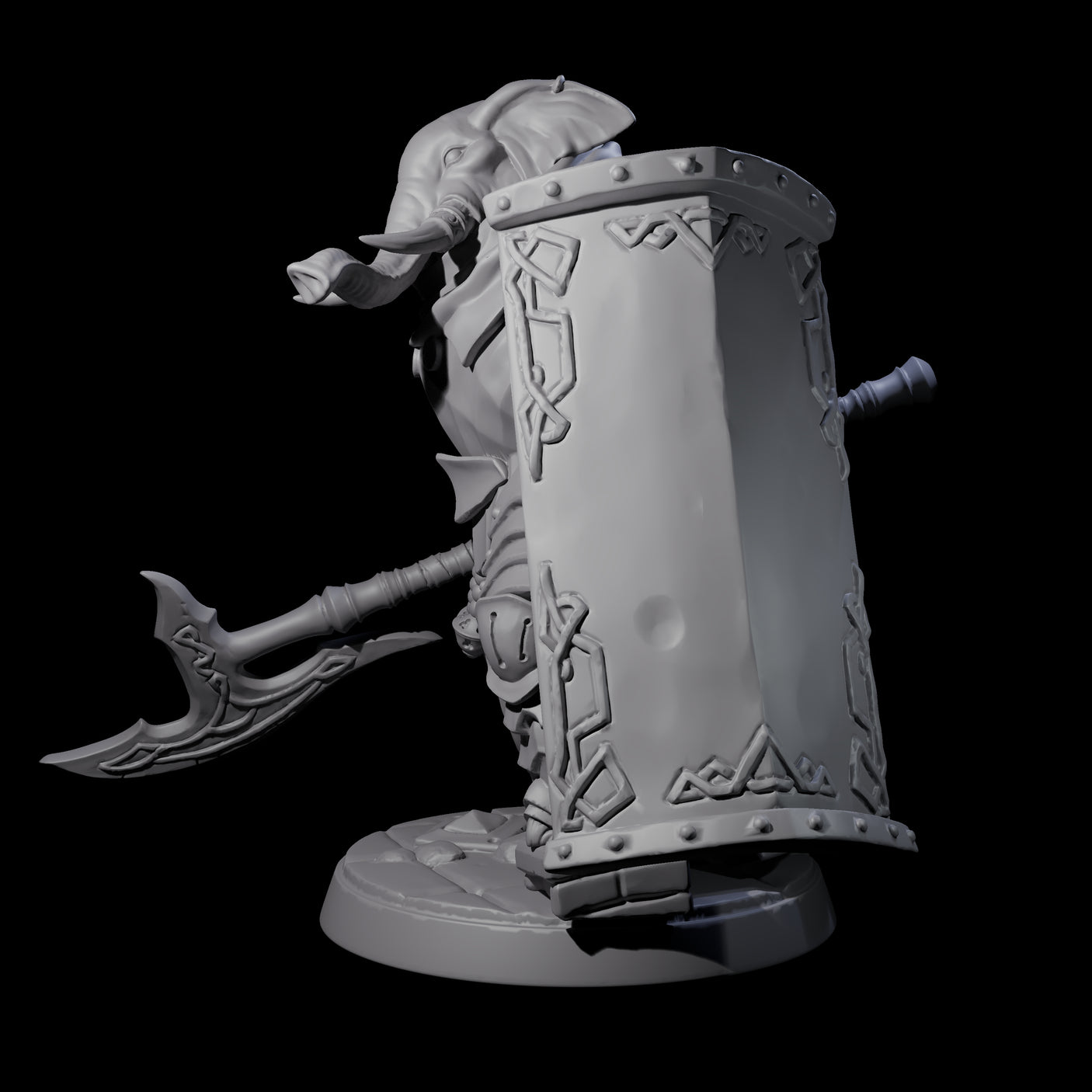 Stoic Loxodon Guard D Miniature for Dungeons and Dragons, Pathfinder or other TTRPGs