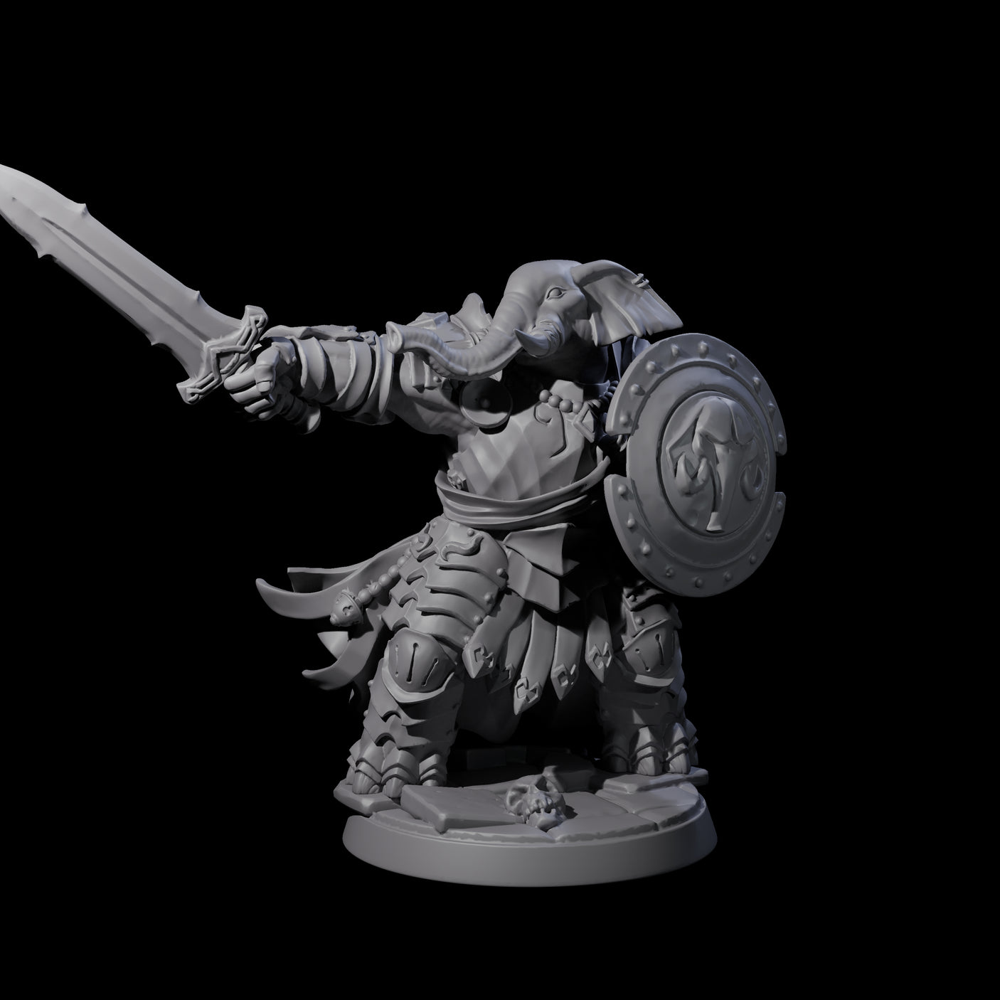 Stoic Loxodon Guard E Miniature for Dungeons and Dragons, Pathfinder or other TTRPGs