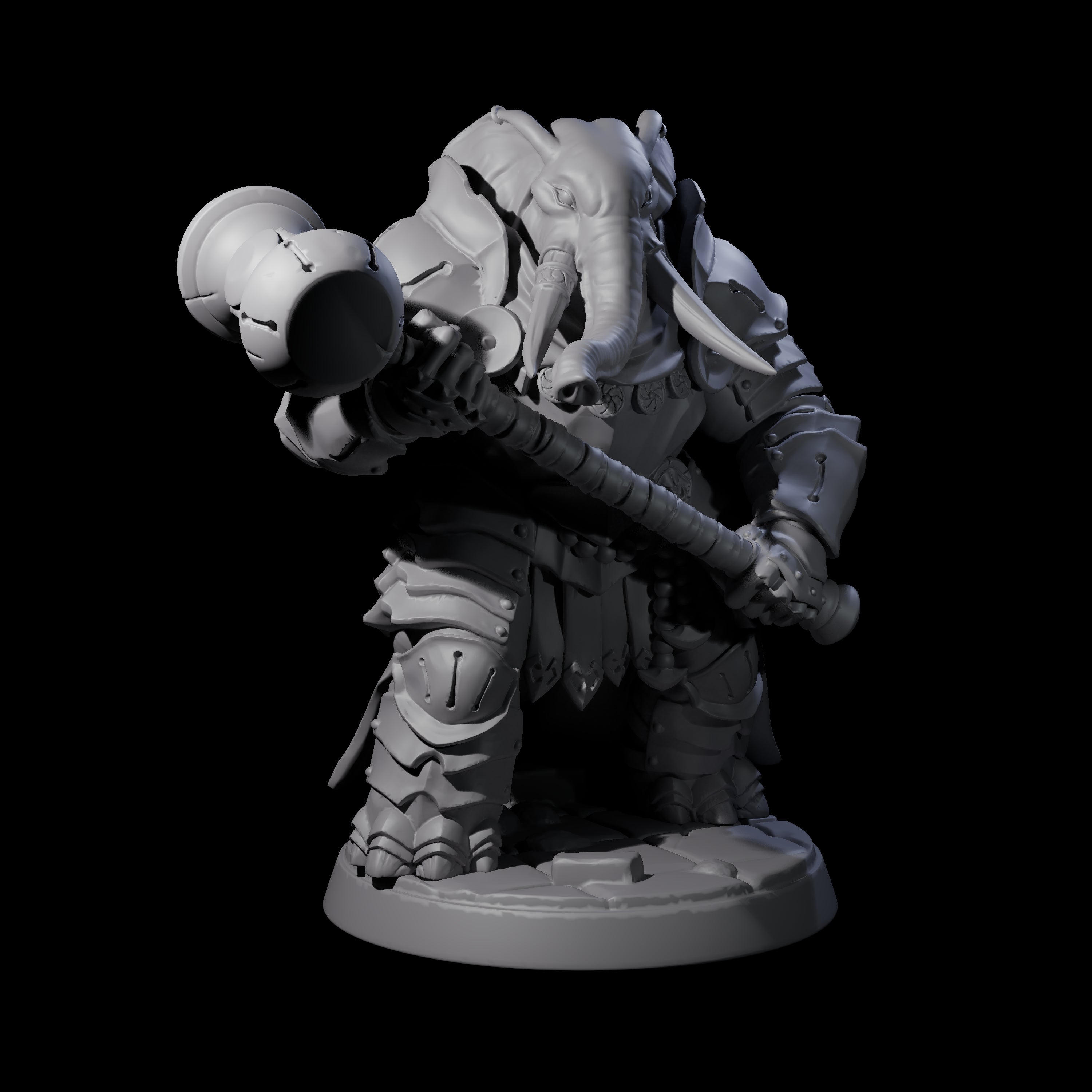 Stoic Loxodon Guard F Miniature for Dungeons and Dragons, Pathfinder or other TTRPGs