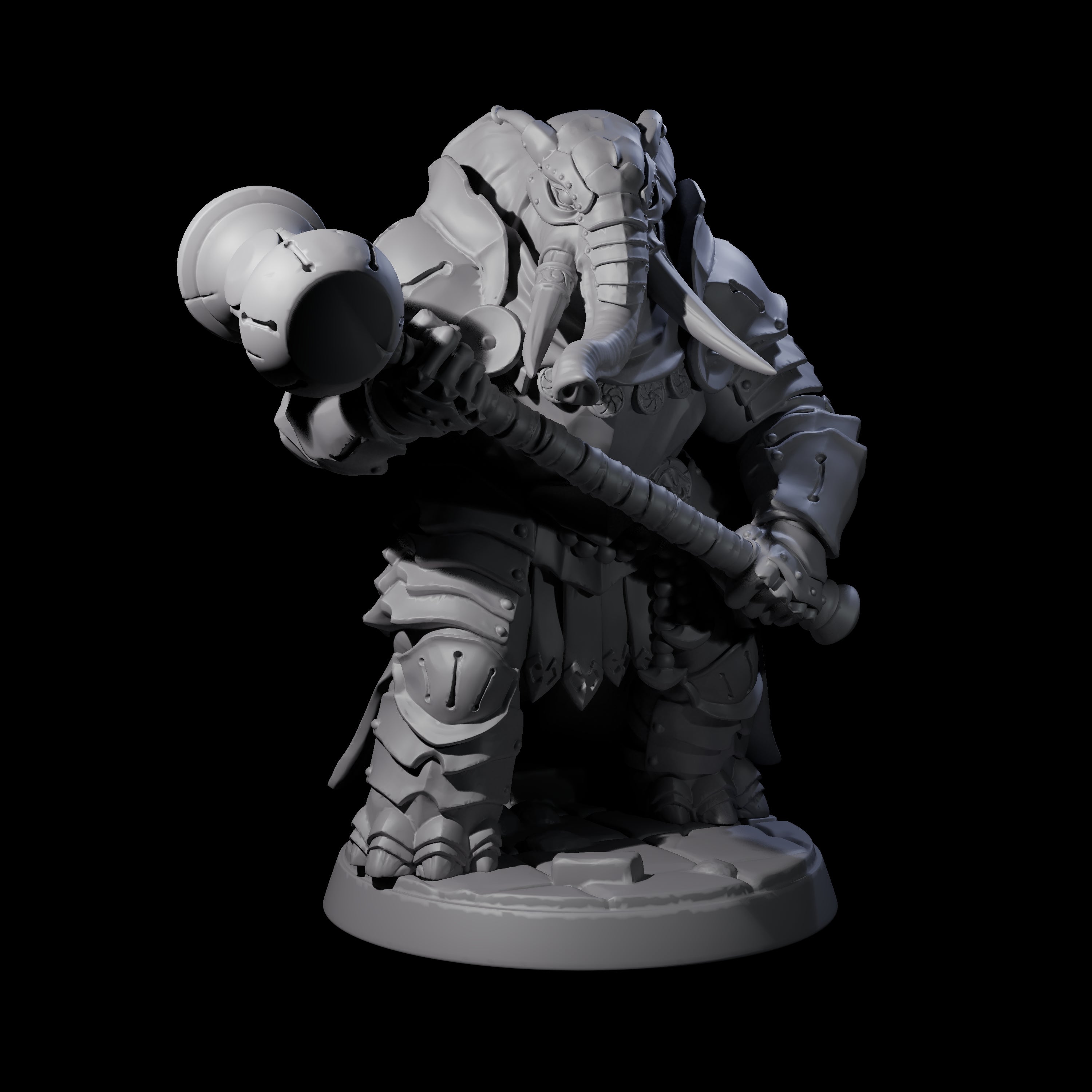 Stoic Loxodon Guard F Miniature for Dungeons and Dragons, Pathfinder or other TTRPGs