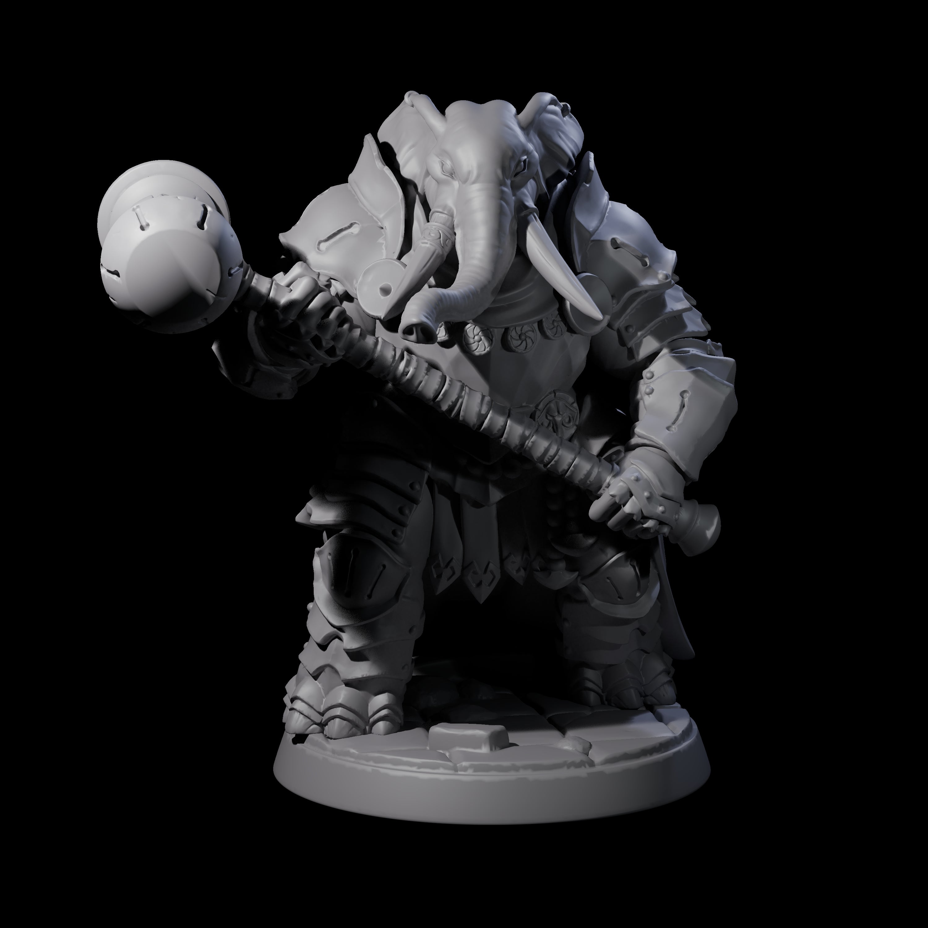Stoic Loxodon Guard F Miniature for Dungeons and Dragons, Pathfinder or other TTRPGs