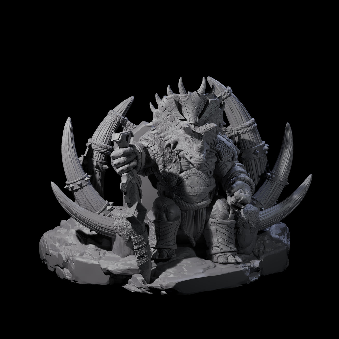 Stoic Saurian King Miniature for Dungeons and Dragons, Pathfinder or other TTRPGs