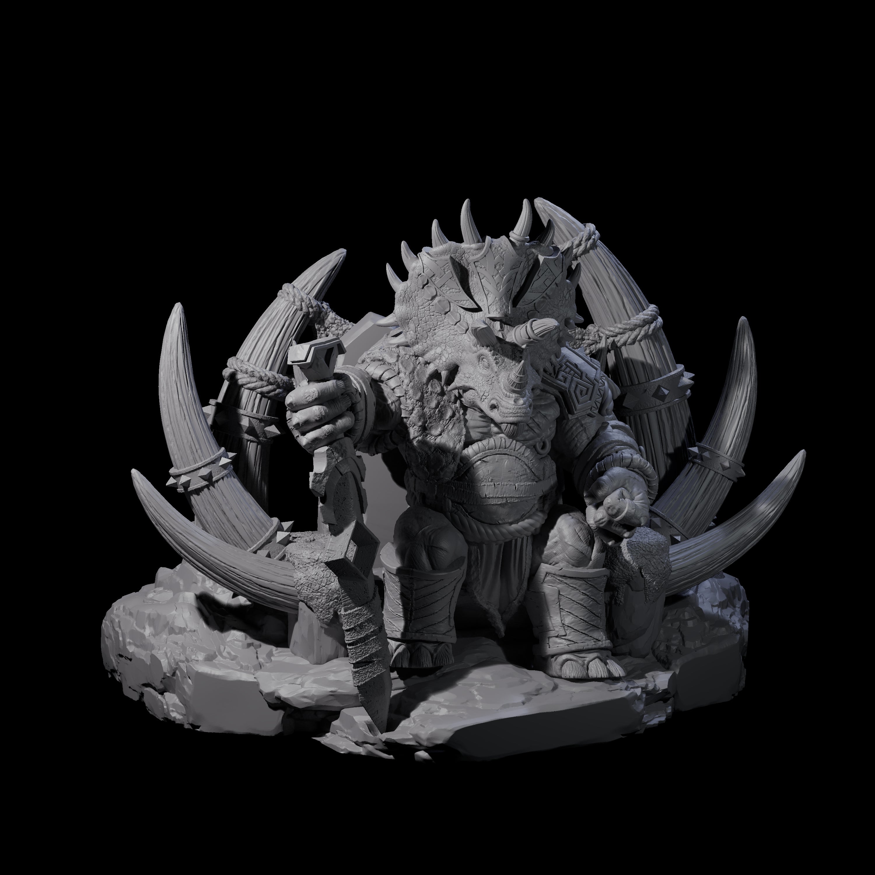 Stoic Saurian King Miniature for Dungeons and Dragons, Pathfinder or other TTRPGs