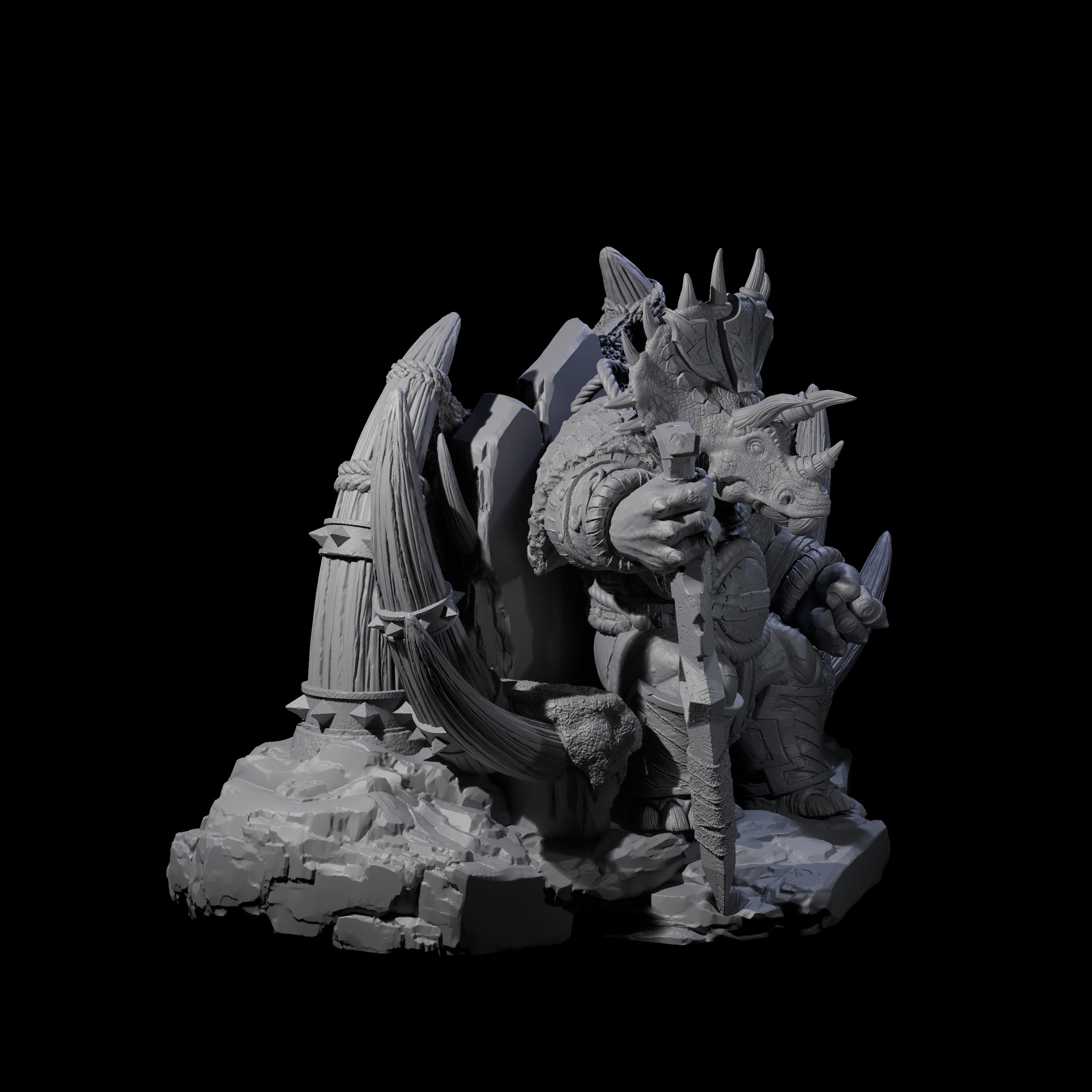 Stoic Saurian King Miniature for Dungeons and Dragons, Pathfinder or other TTRPGs