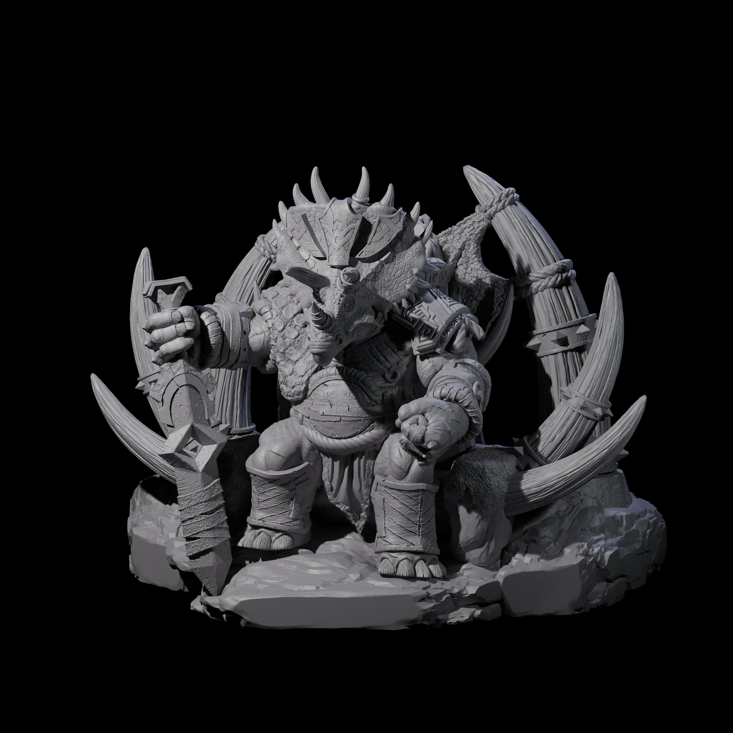 Stoic Saurian King Miniature for Dungeons and Dragons, Pathfinder or other TTRPGs