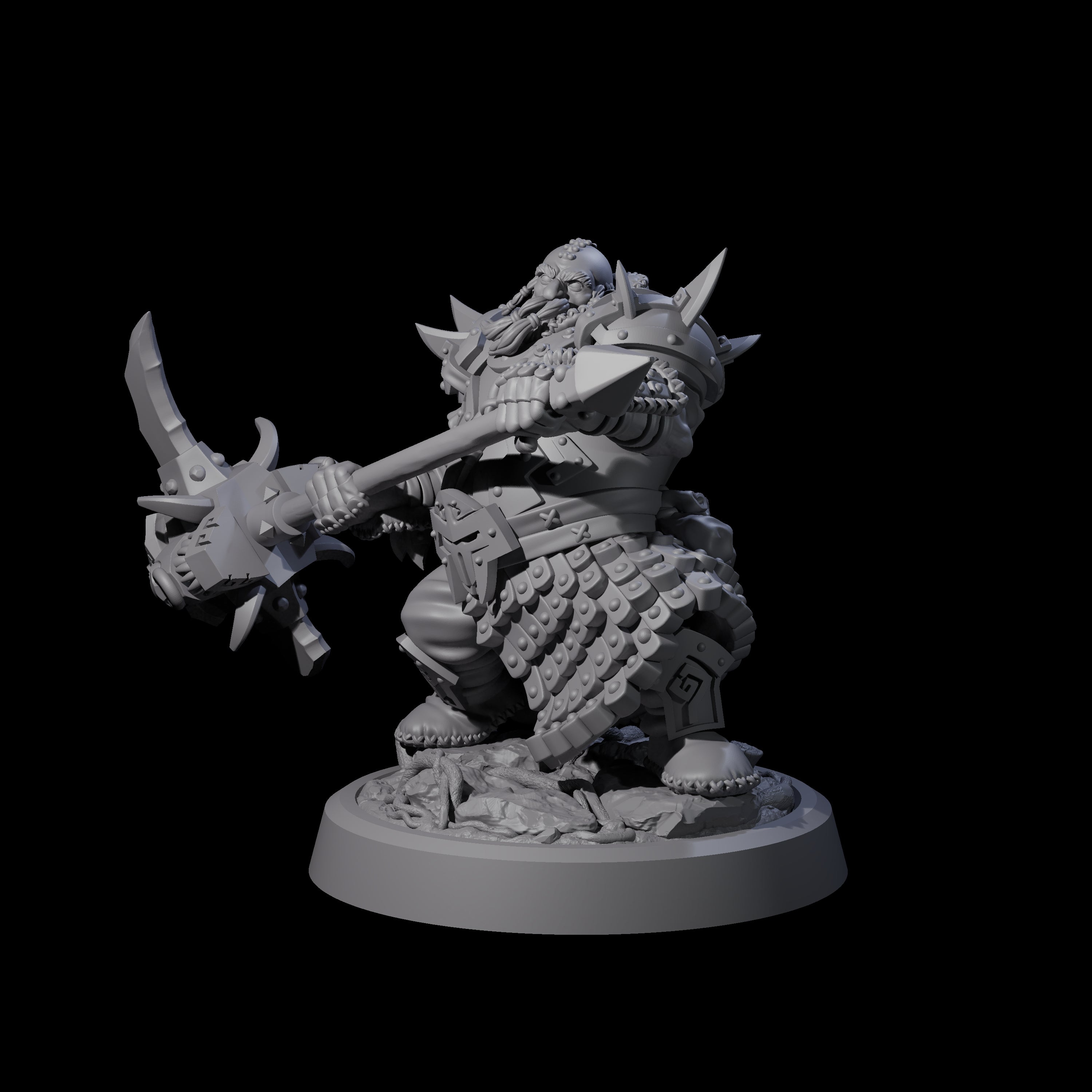 Stomping Dwarf Hammer Fighter Miniature for Dungeons and Dragons, Pathfinder or other TTRPGs