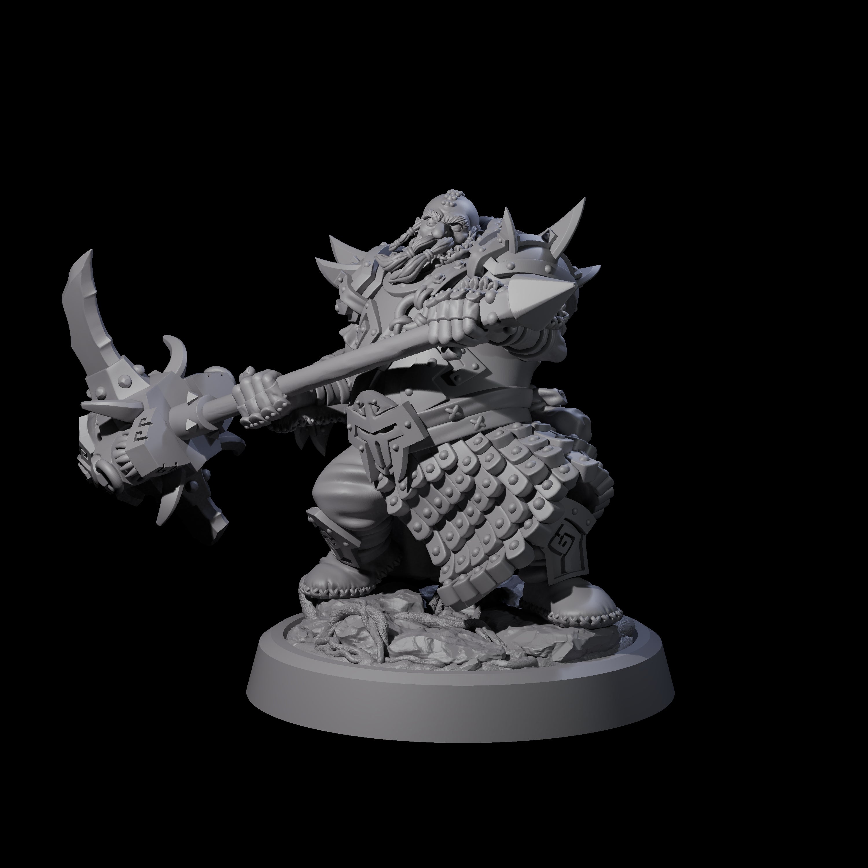 Stomping Dwarf Hammer Fighter Miniature for Dungeons and Dragons, Pathfinder or other TTRPGs