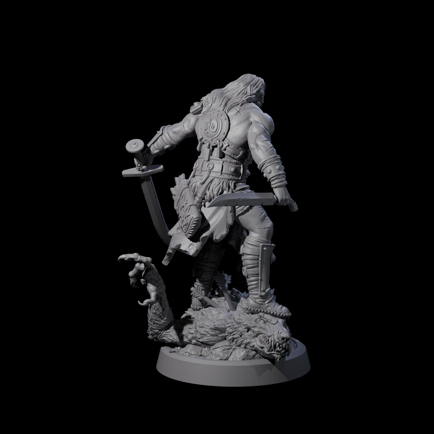 Stomping Werewolf Hunter Miniature for Dungeons and Dragons, Pathfinder or other TTRPGs
