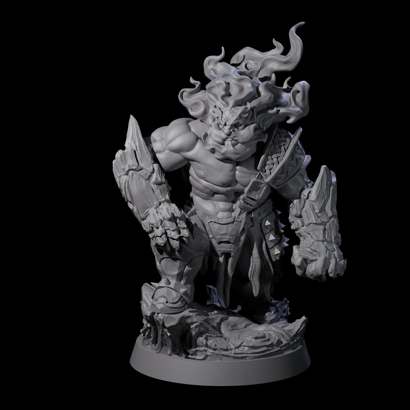 Stone Gauntleted Dwarf Runelord Miniature for Dungeons and Dragons, Pathfinder or other TTRPGs