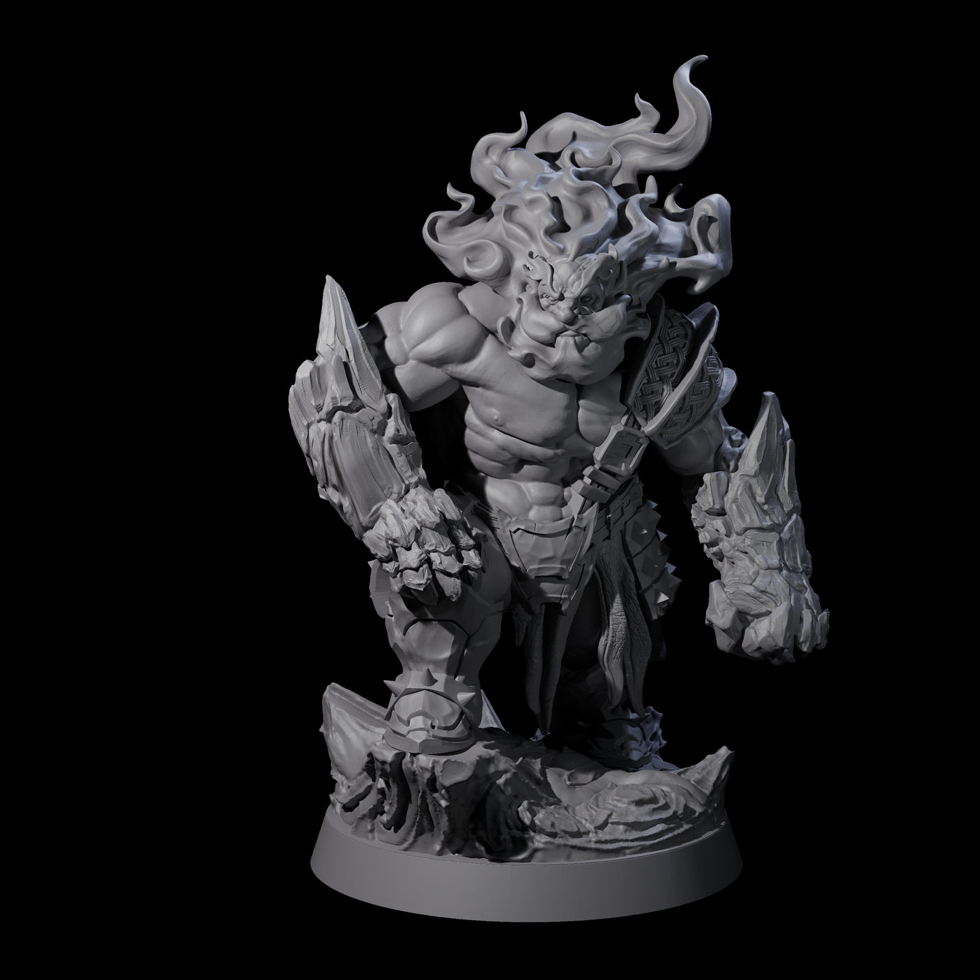 Stone Gauntleted Dwarf Runelord Miniature for Dungeons and Dragons, Pathfinder or other TTRPGs