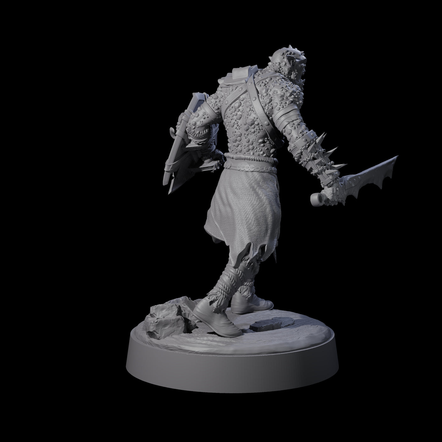 Stoneflesh Orc A Miniature for Dungeons and Dragons, Pathfinder or other TTRPGs
