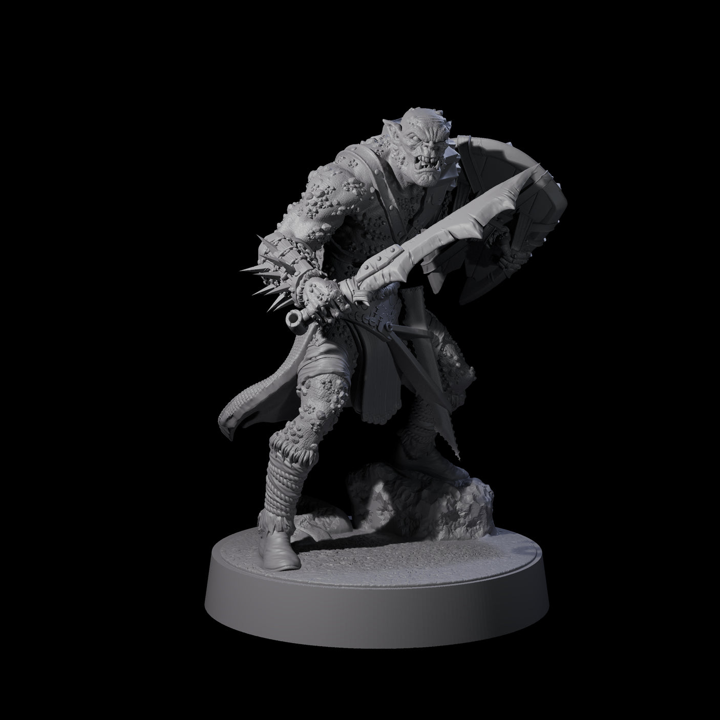 Stoneflesh Orc B Miniature for Dungeons and Dragons, Pathfinder or other TTRPGs