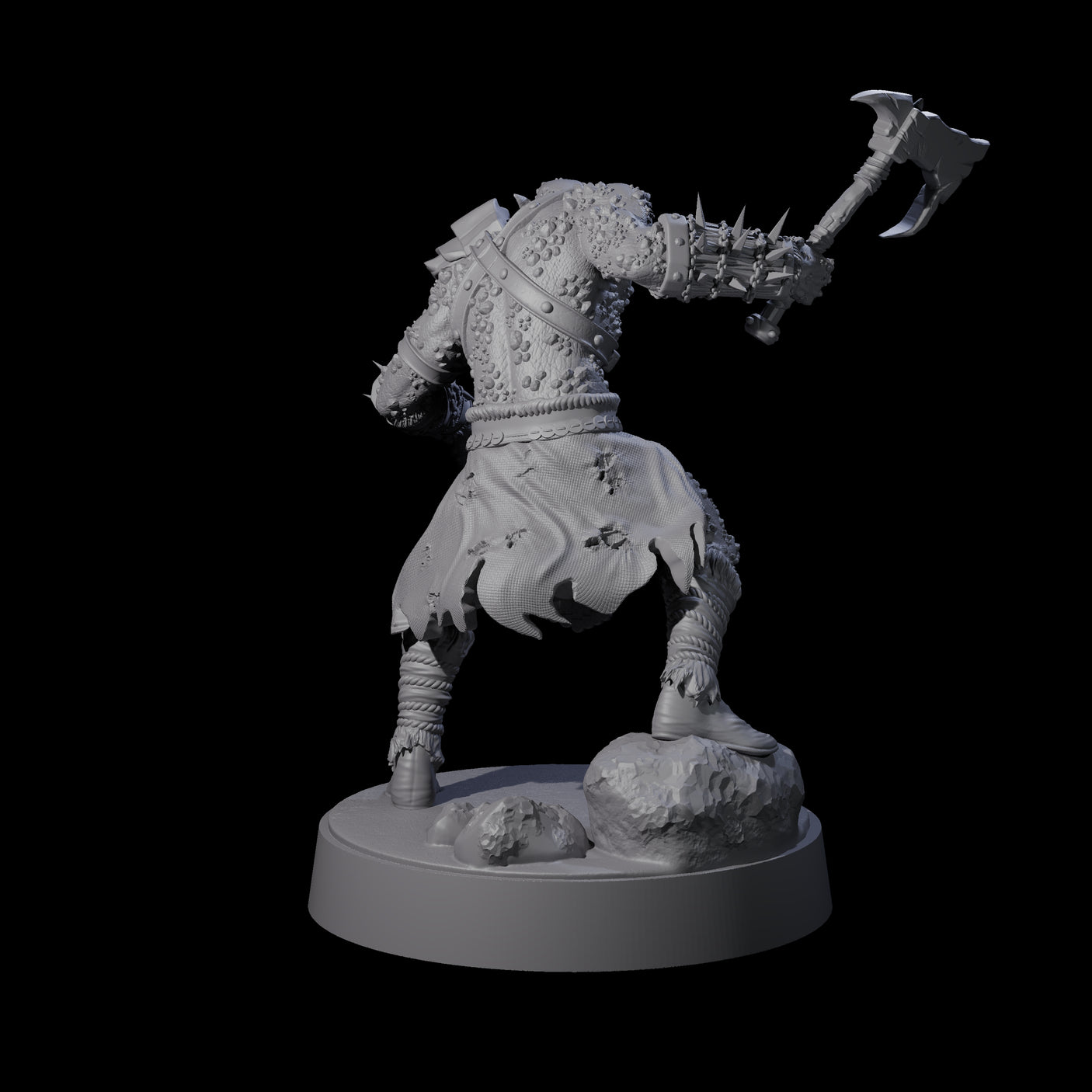 Stoneflesh Orc C Miniature for Dungeons and Dragons, Pathfinder or other TTRPGs