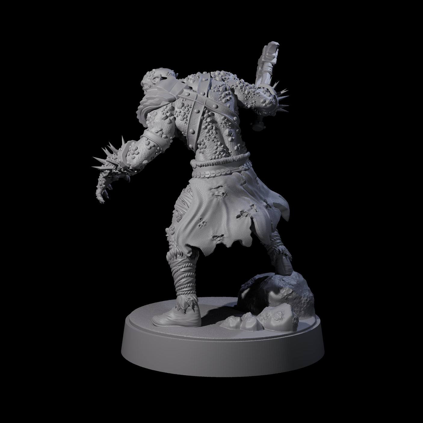 Stoneflesh Orc C Miniature for Dungeons and Dragons, Pathfinder or other TTRPGs