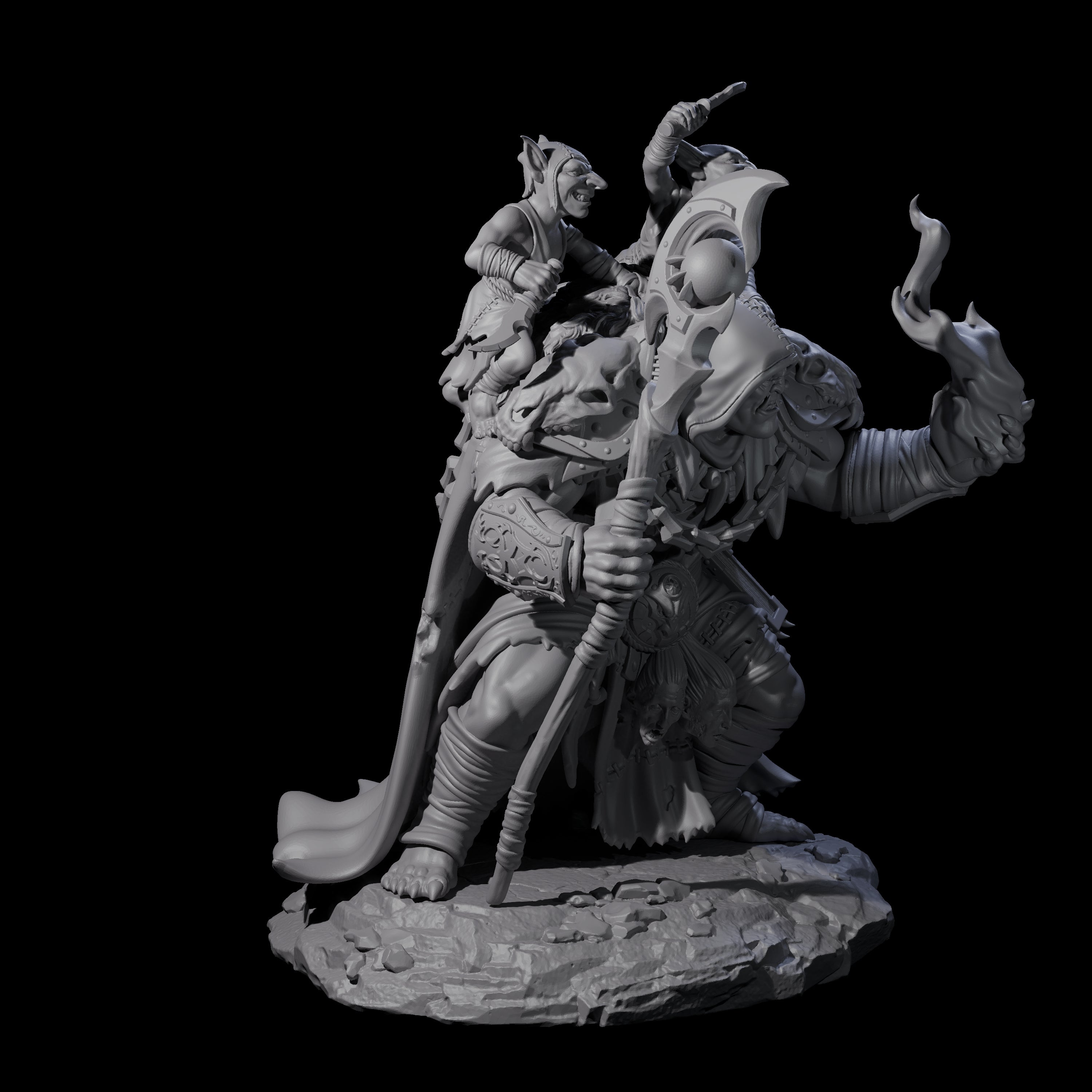 Stooped Orc Shaman Miniature for Dungeons and Dragons, Pathfinder or other TTRPGs