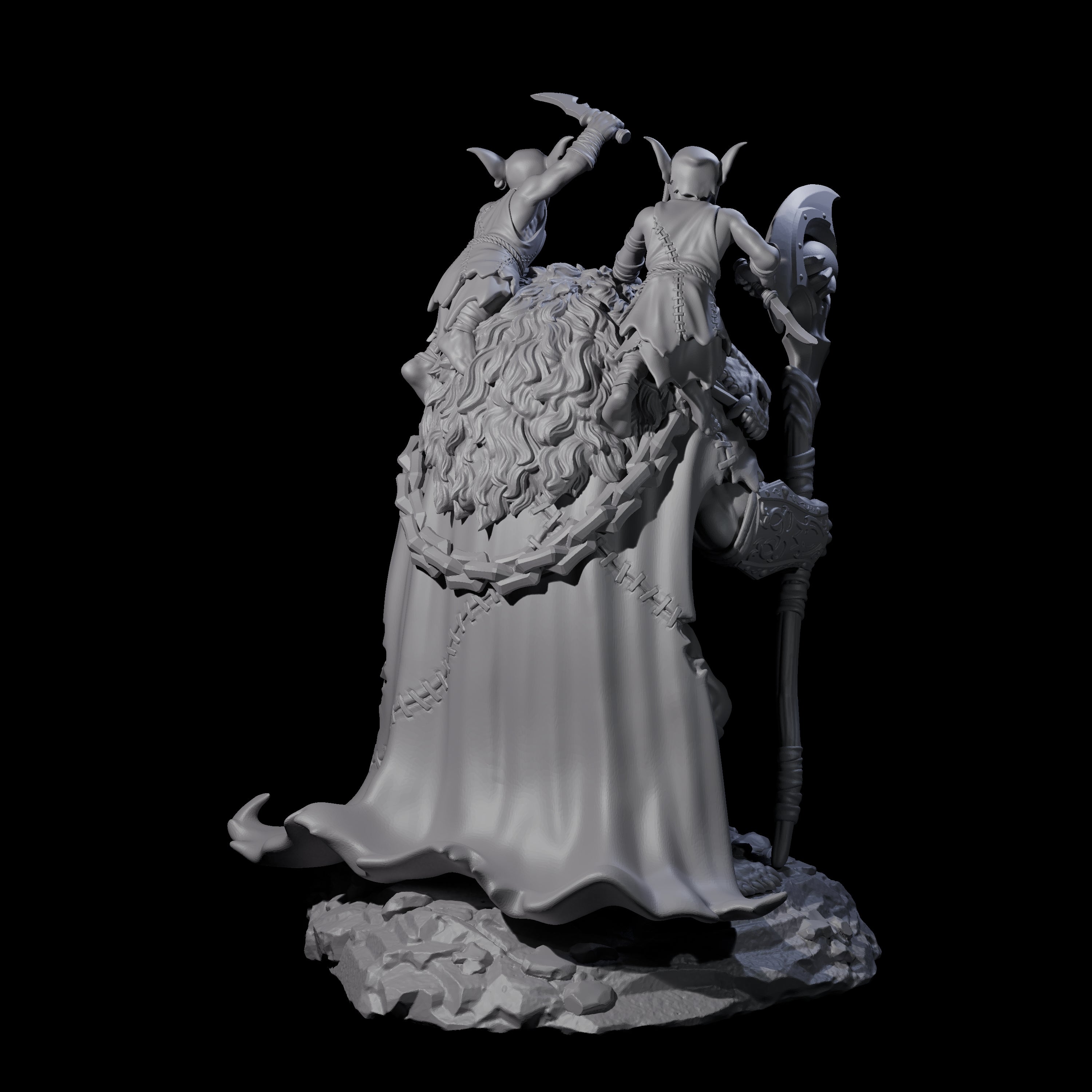 Stooped Orc Shaman Miniature for Dungeons and Dragons, Pathfinder or other TTRPGs