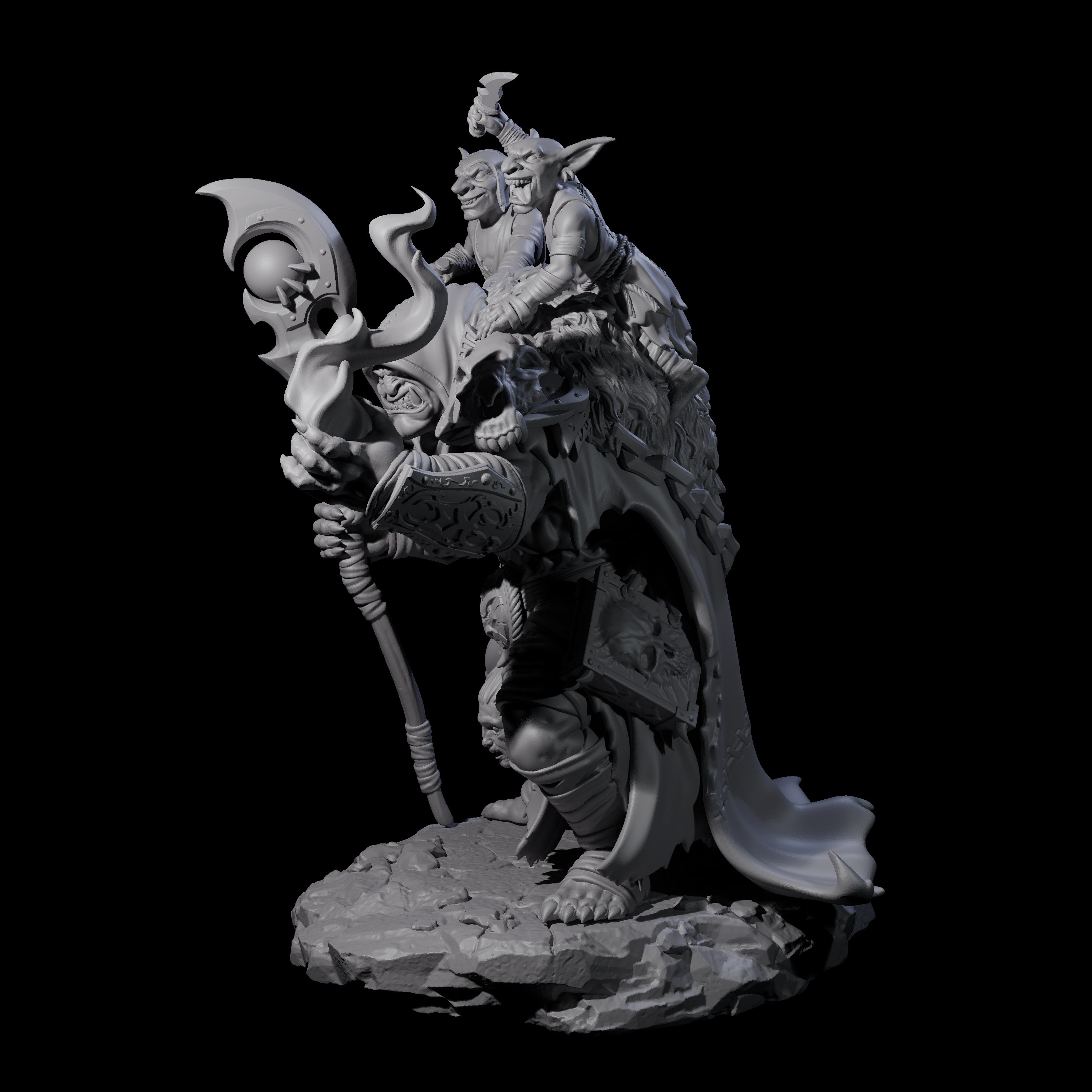 Stooped Orc Shaman Miniature for Dungeons and Dragons, Pathfinder or other TTRPGs