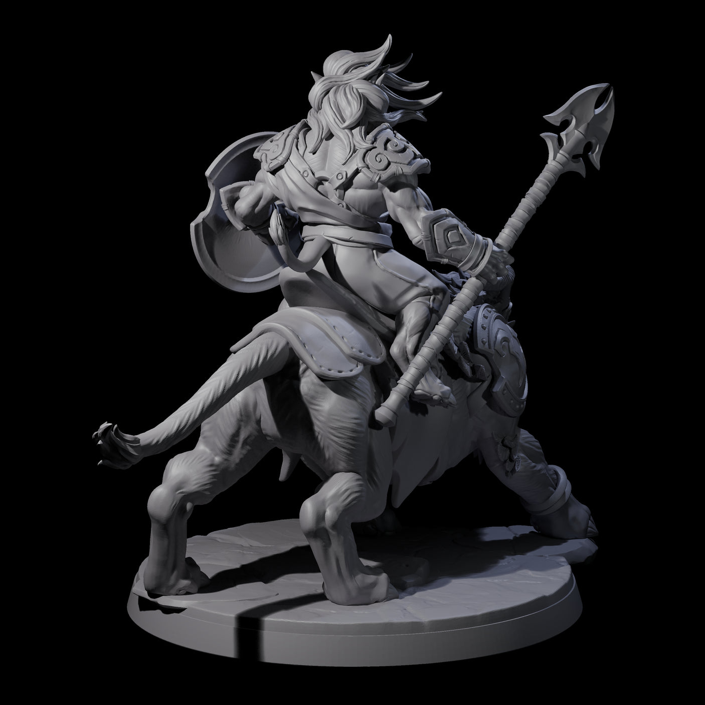 Storming Leonin Cavalry A Miniature for Dungeons and Dragons, Pathfinder or other TTRPGs