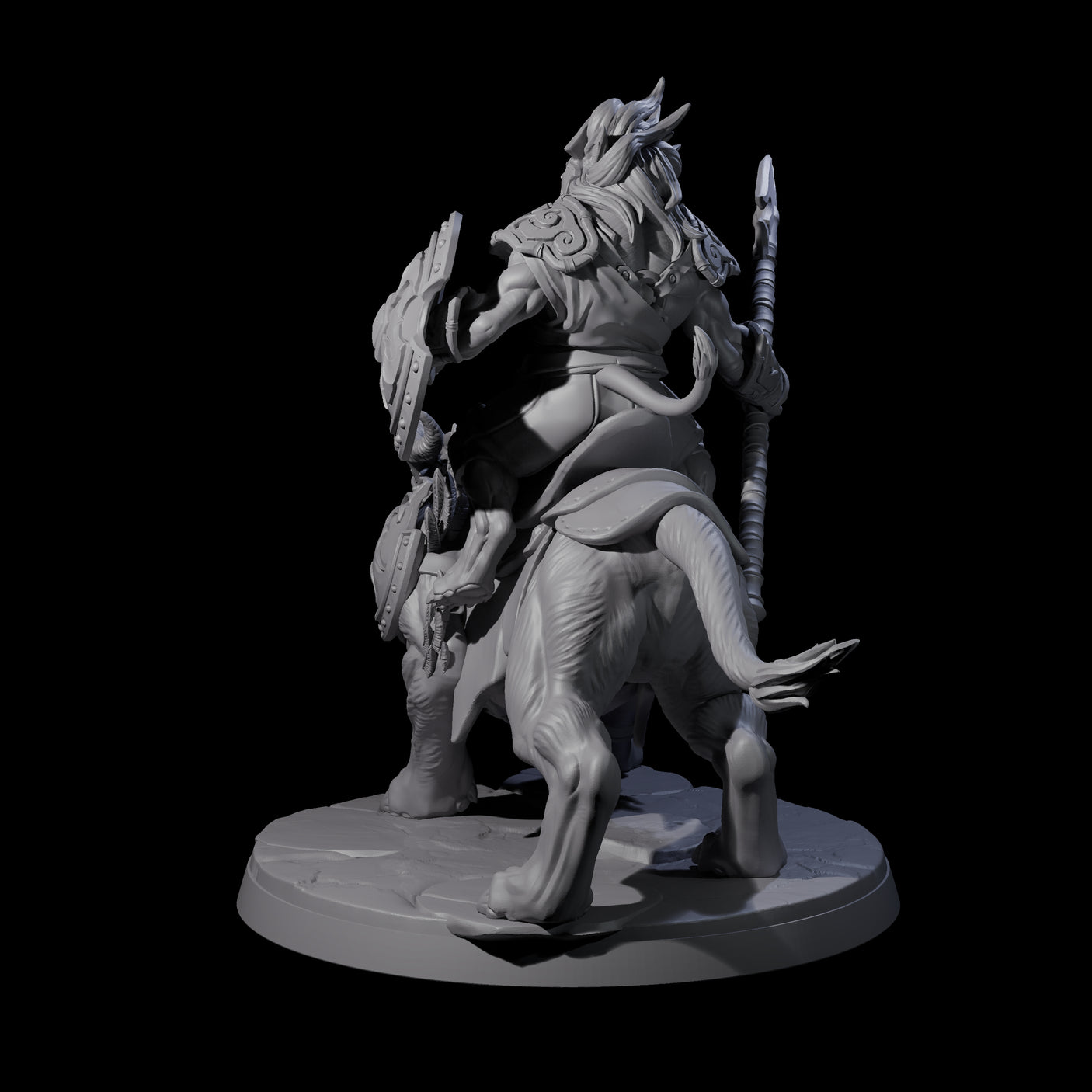 Storming Leonin Cavalry A Miniature for Dungeons and Dragons, Pathfinder or other TTRPGs