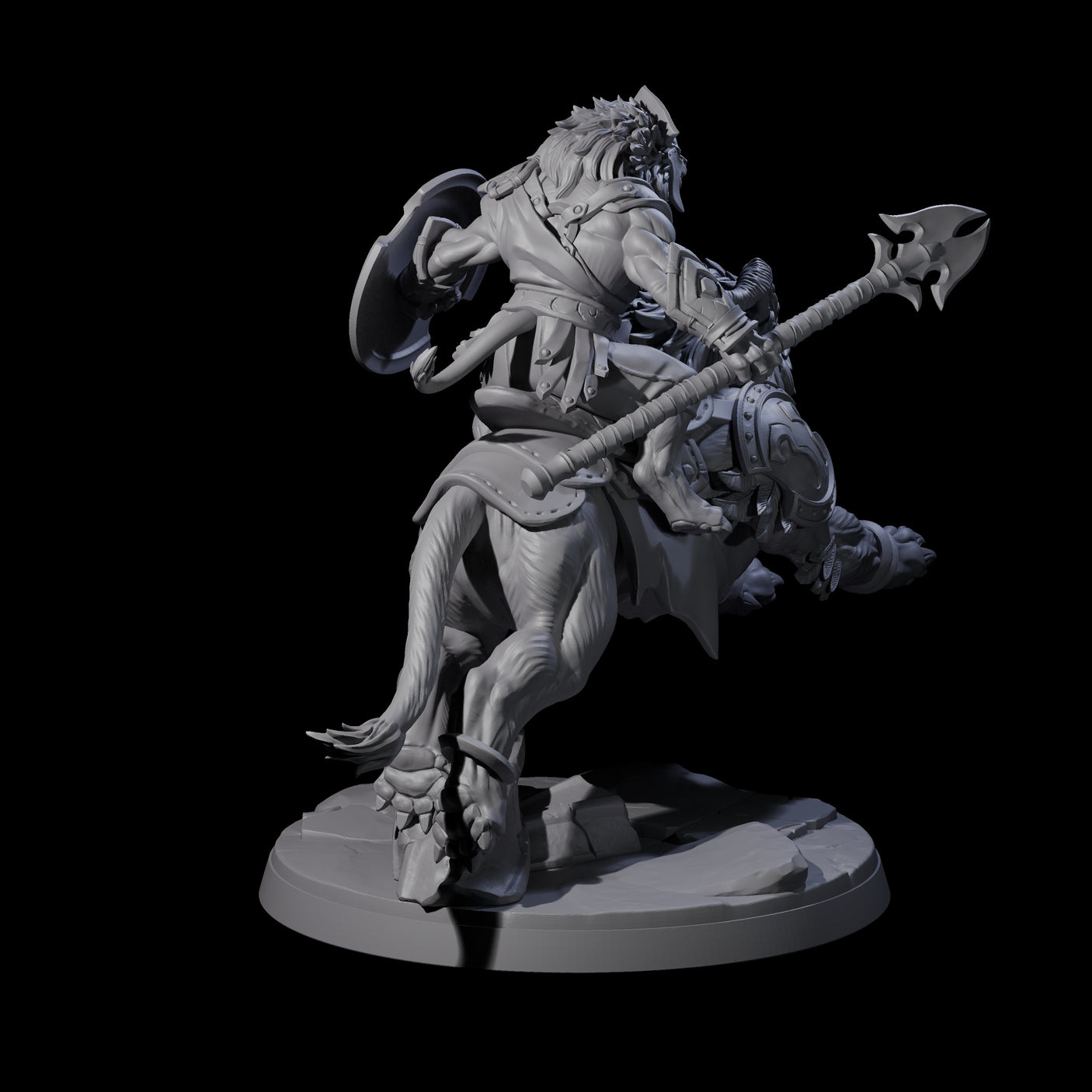 Storming Leonin Cavalry B Miniature for Dungeons and Dragons, Pathfinder or other TTRPGs