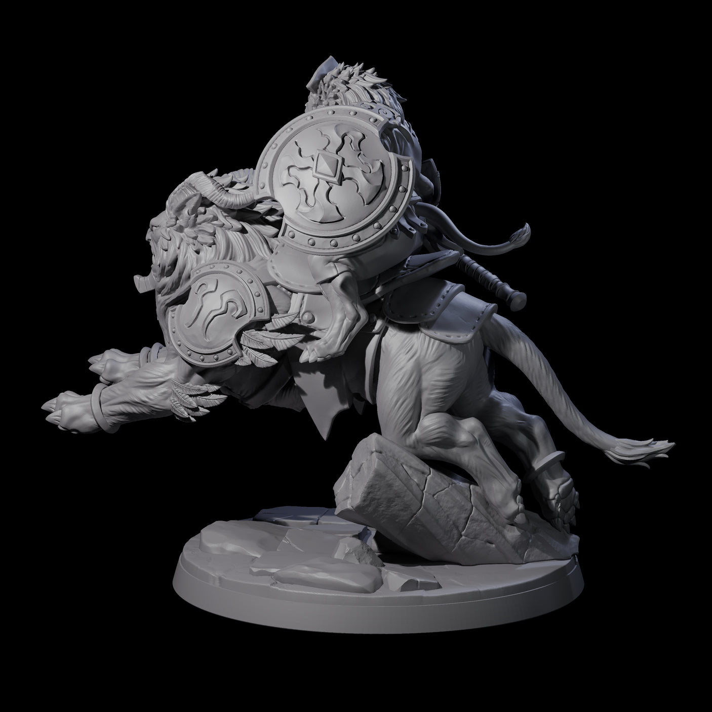 Storming Leonin Cavalry B Miniature for Dungeons and Dragons, Pathfinder or other TTRPGs