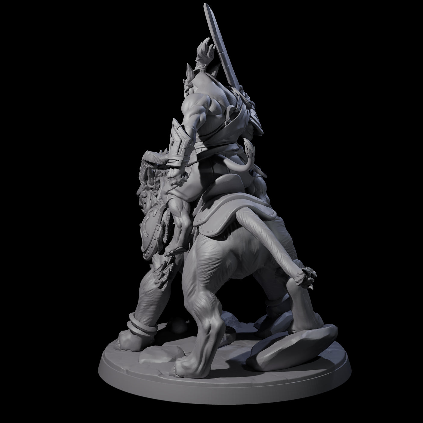 Storming Leonin Cavalry C Miniature for Dungeons and Dragons, Pathfinder or other TTRPGs