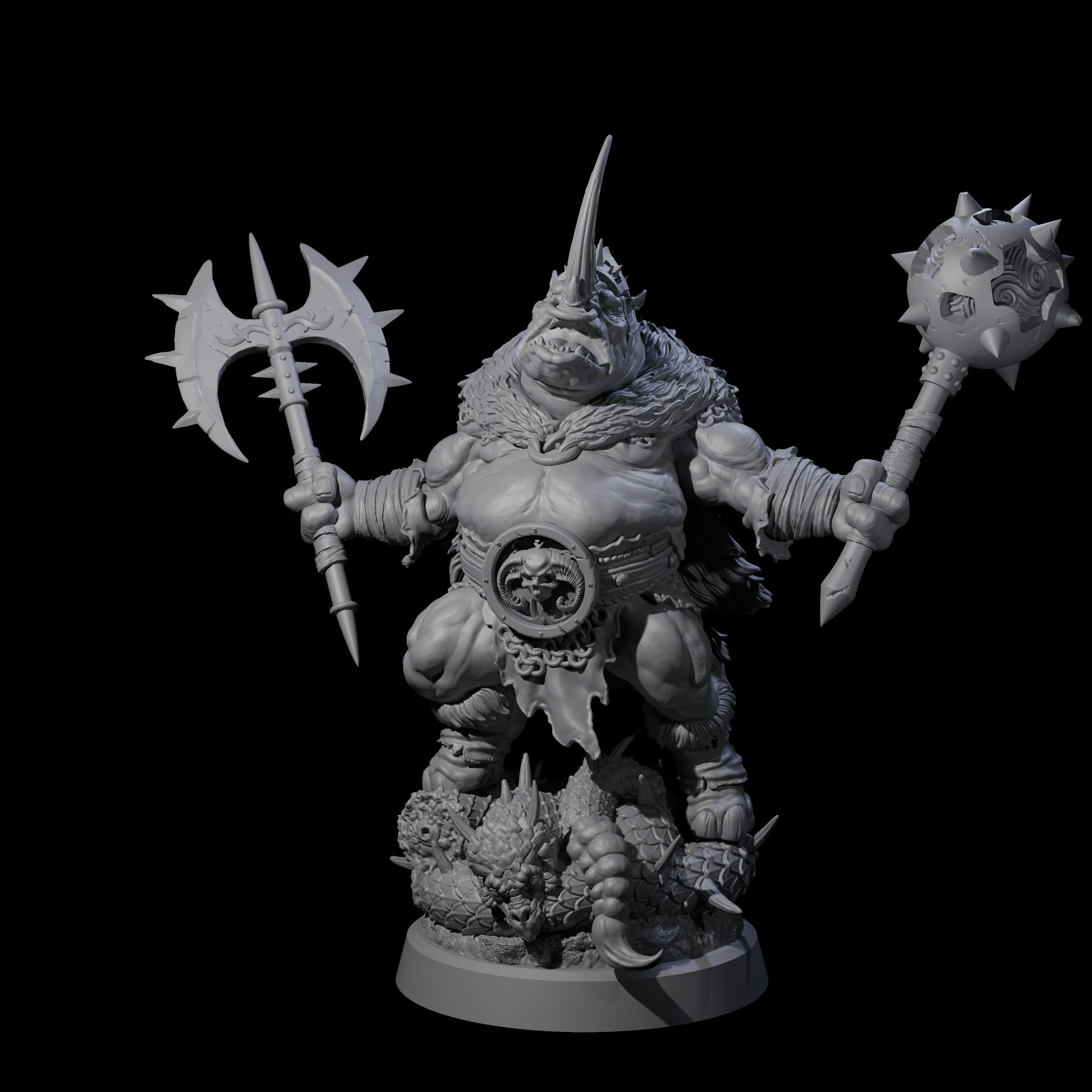 Storming Rhinofolk Warrior Miniature for Dungeons and Dragons, Pathfinder or other TTRPGs