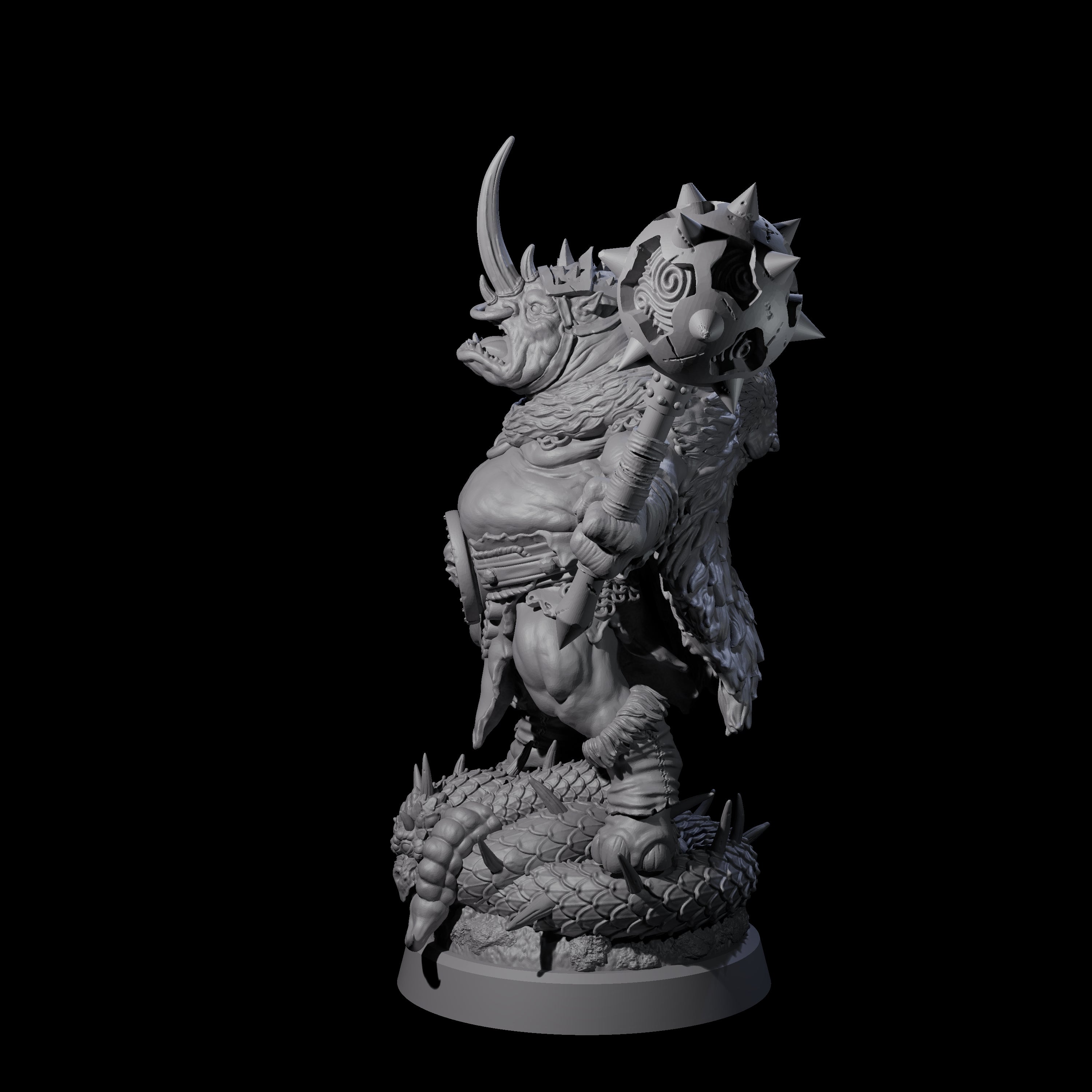 Storming Rhinofolk Warrior Miniature for Dungeons and Dragons, Pathfinder or other TTRPGs