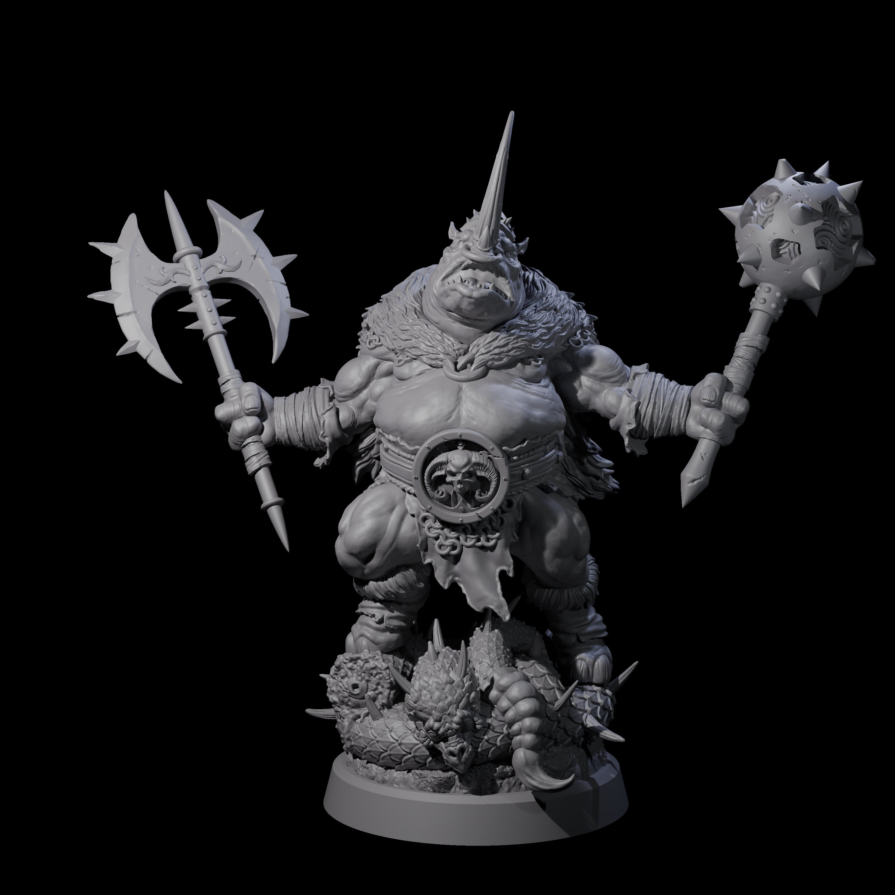 Storming Rhinofolk Warrior Miniature for Dungeons and Dragons, Pathfinder or other TTRPGs