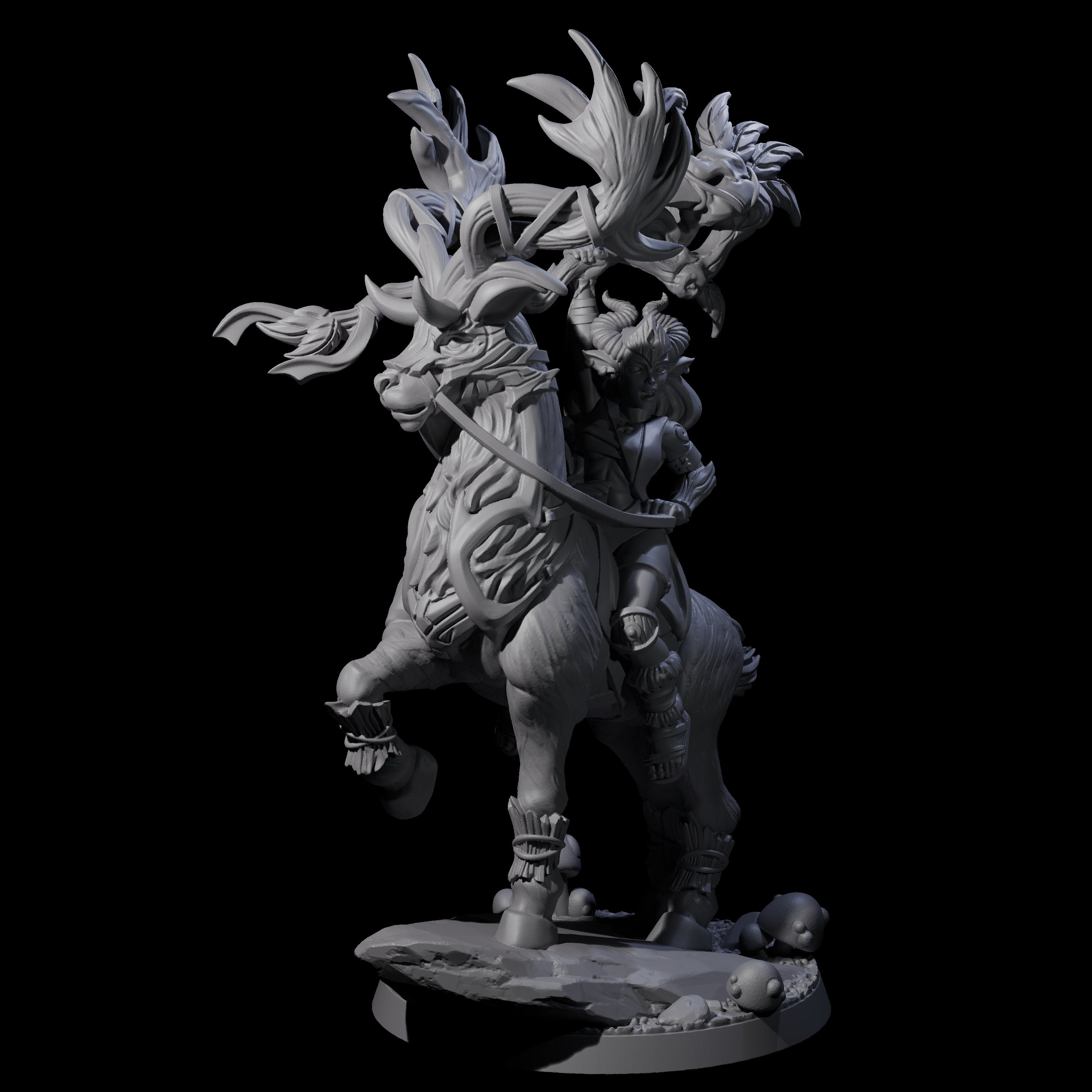 Storming Tiefling Druid Miniature for Dungeons and Dragons, Pathfinder or other TTRPGs