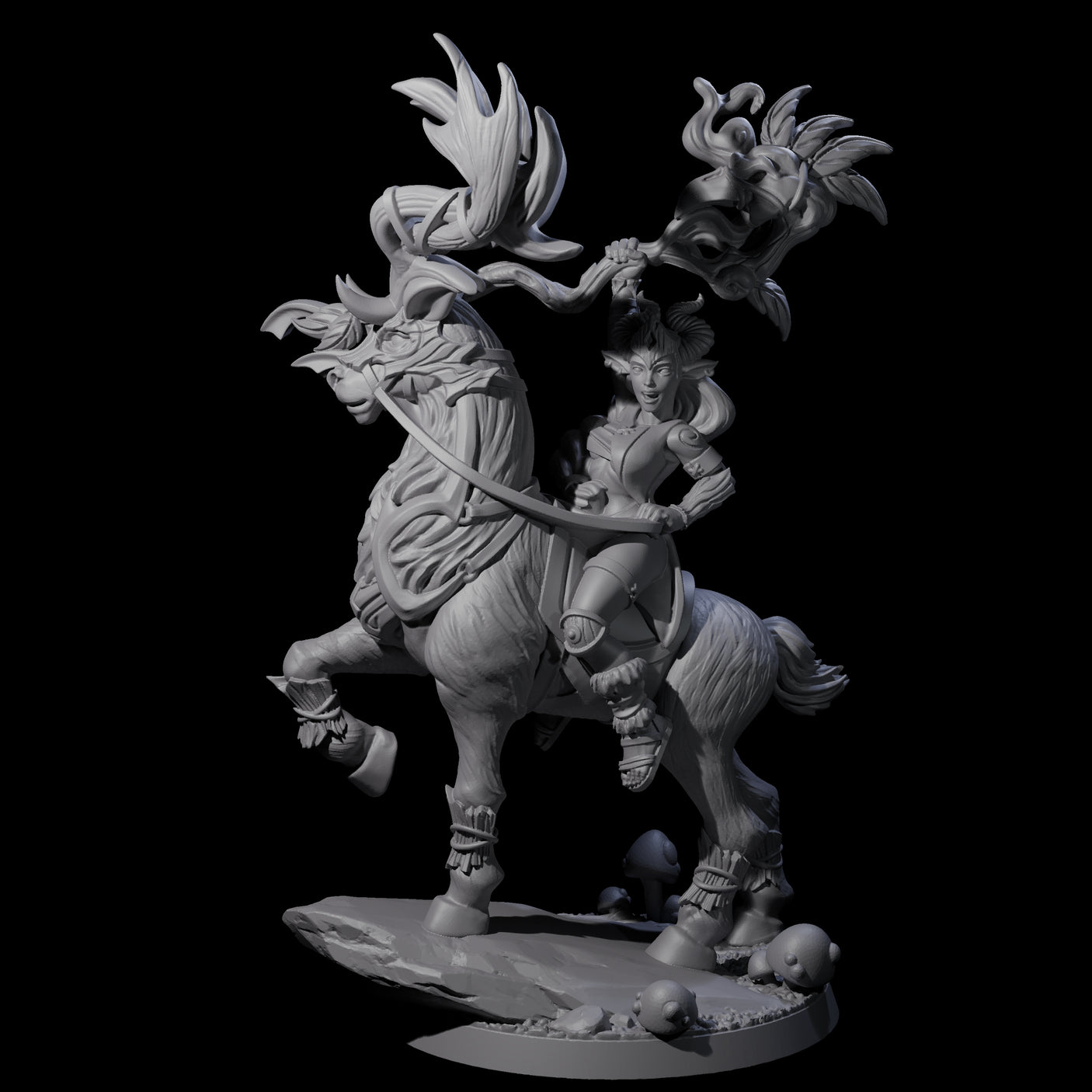 Storming Tiefling Druid Miniature for Dungeons and Dragons, Pathfinder or other TTRPGs