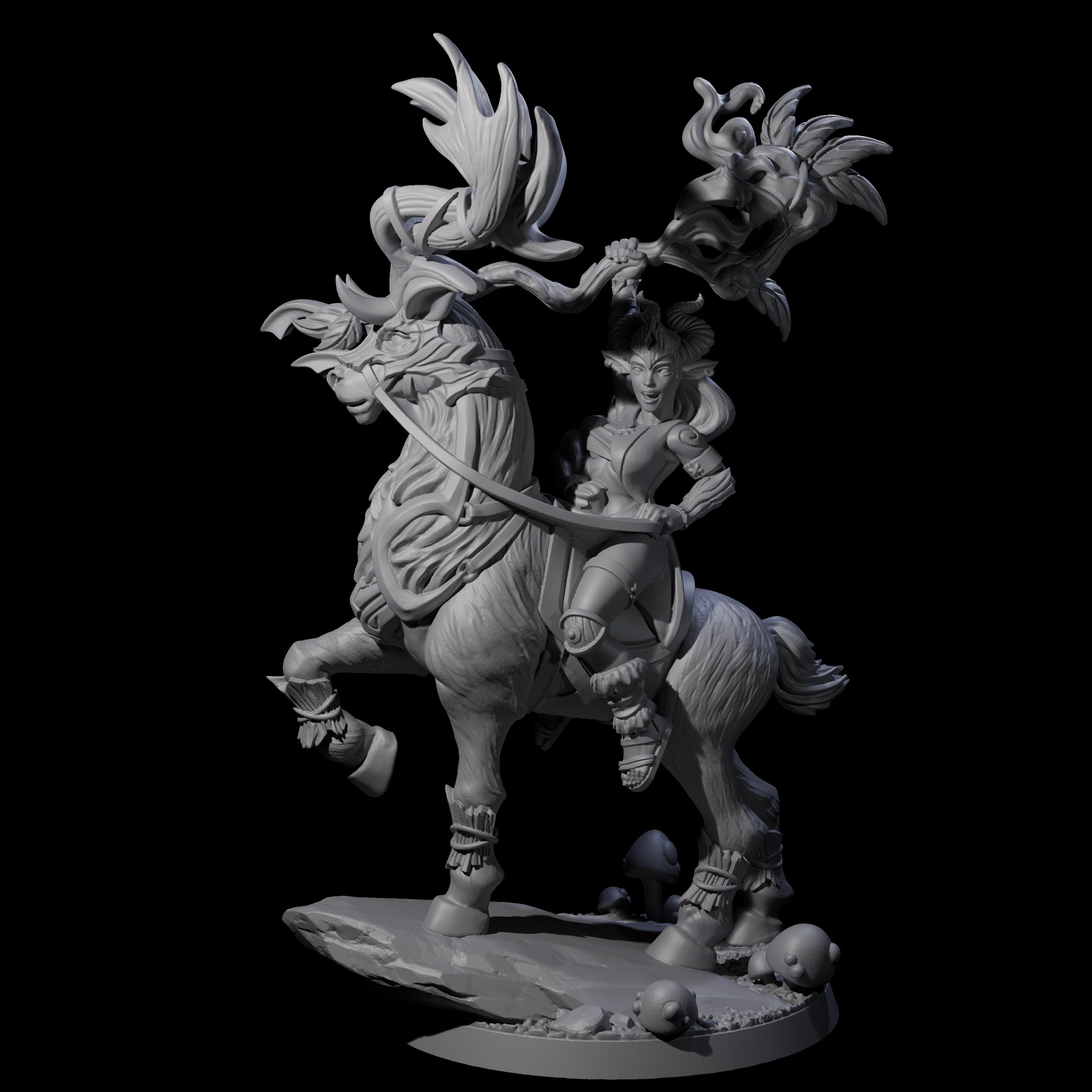 Storming Tiefling Druid Miniature for Dungeons and Dragons, Pathfinder or other TTRPGs