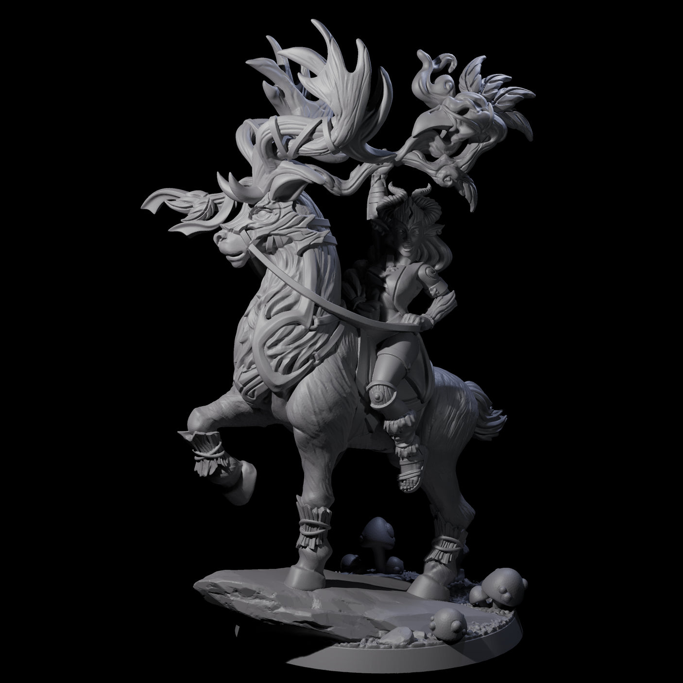 Storming Tiefling Druid Miniature for Dungeons and Dragons, Pathfinder or other TTRPGs