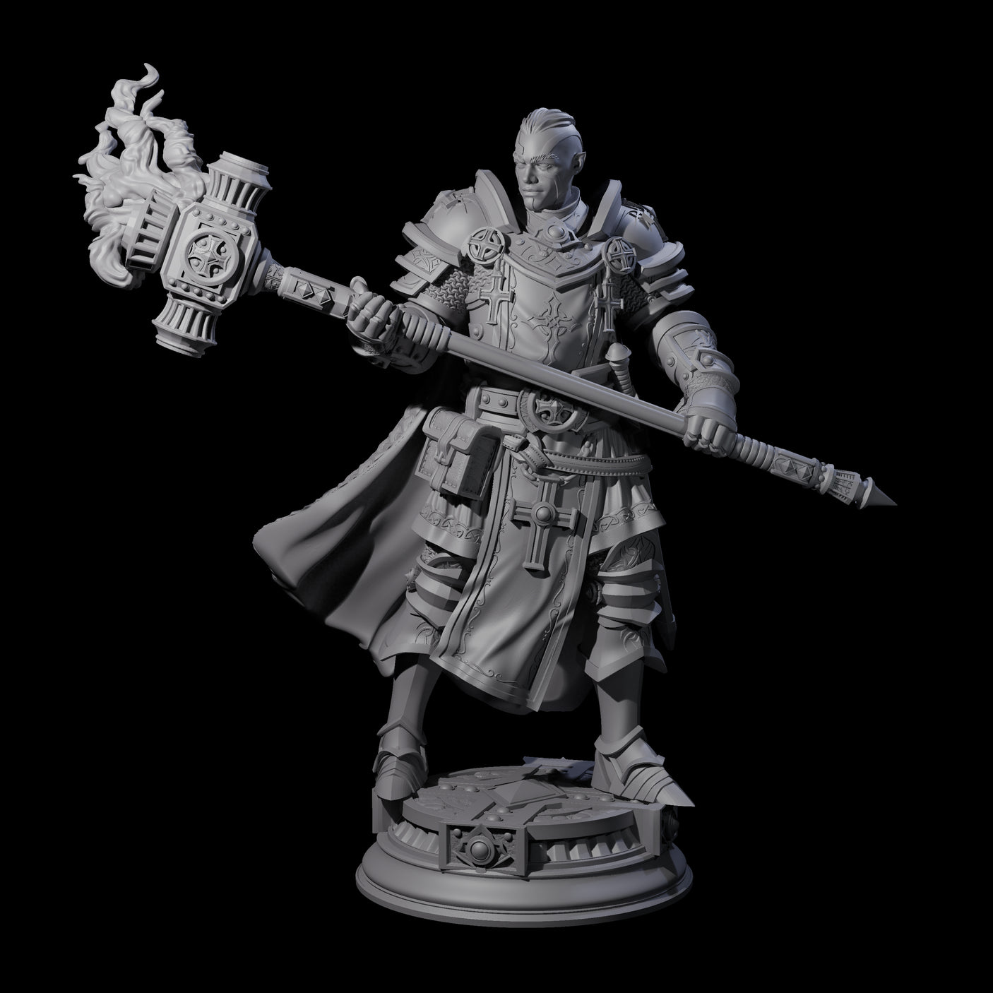 Stormswept Elf Paladin Miniature for Dungeons and Dragons, Pathfinder or other TTRPGs