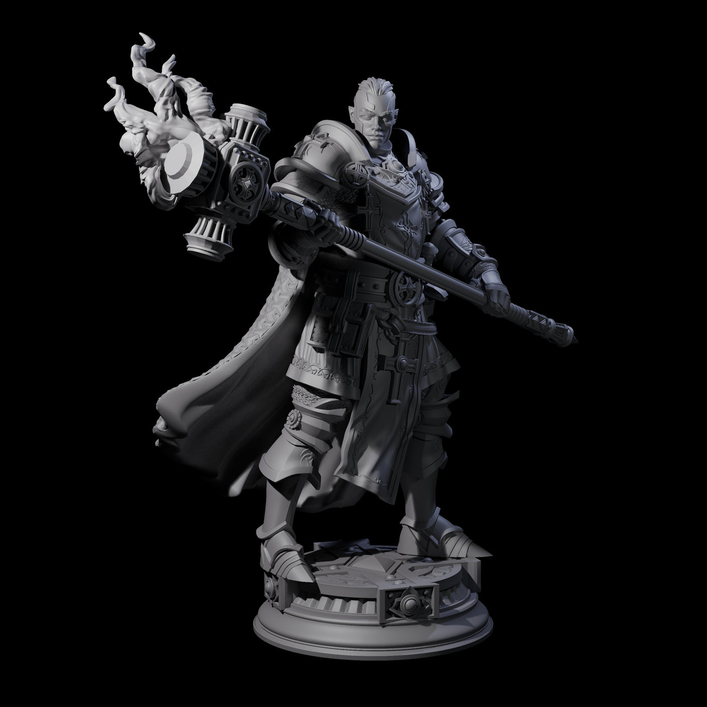 Stormswept Elf Paladin Miniature for Dungeons and Dragons, Pathfinder or other TTRPGs