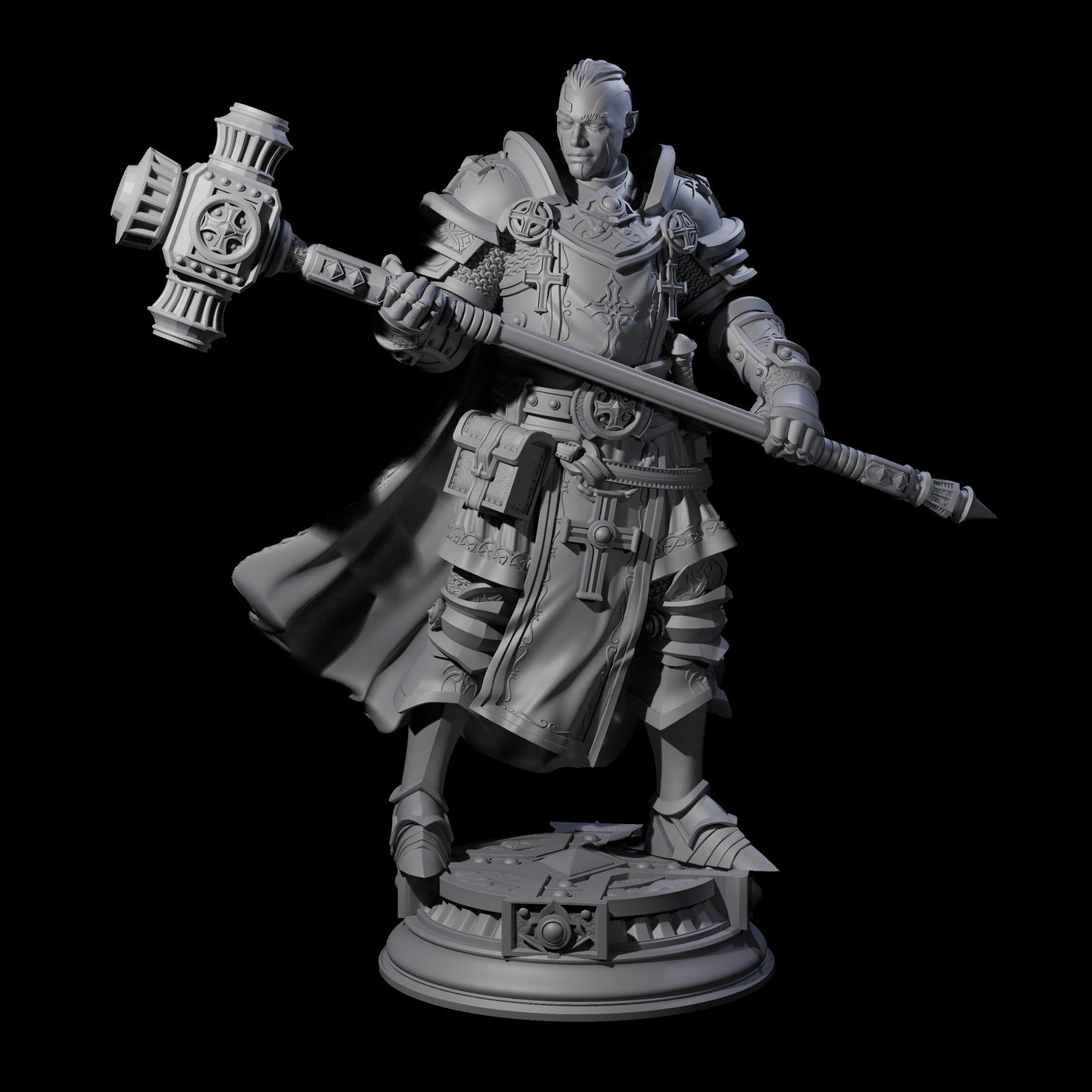 Stormswept Elf Paladin Miniature for Dungeons and Dragons, Pathfinder or other TTRPGs